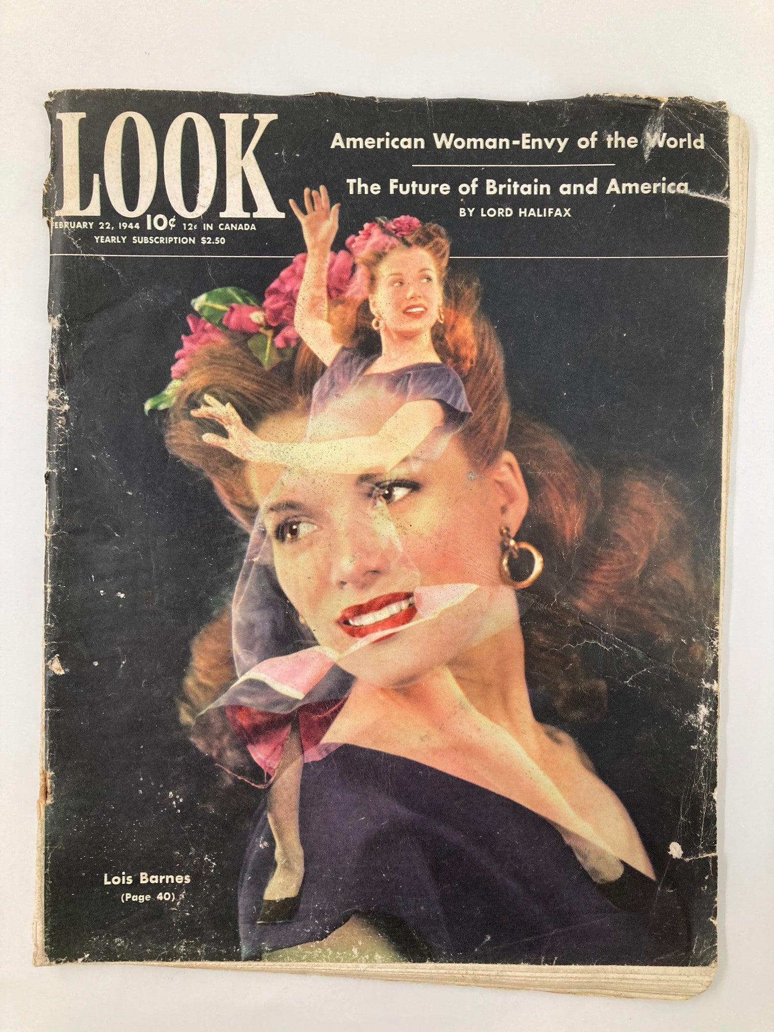 VTG Look Magazine February 22 1944 Picture of Dancer Lois Barnes No Label