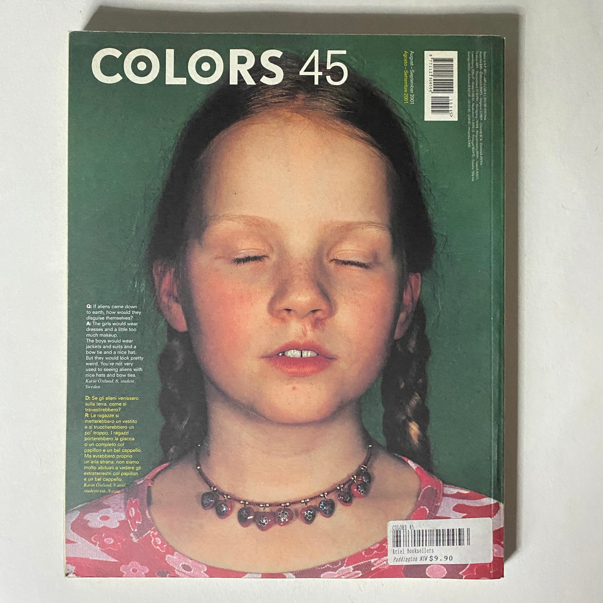 Colors Magazine August 2001 No. 45 Star City Russia Space Program No Label