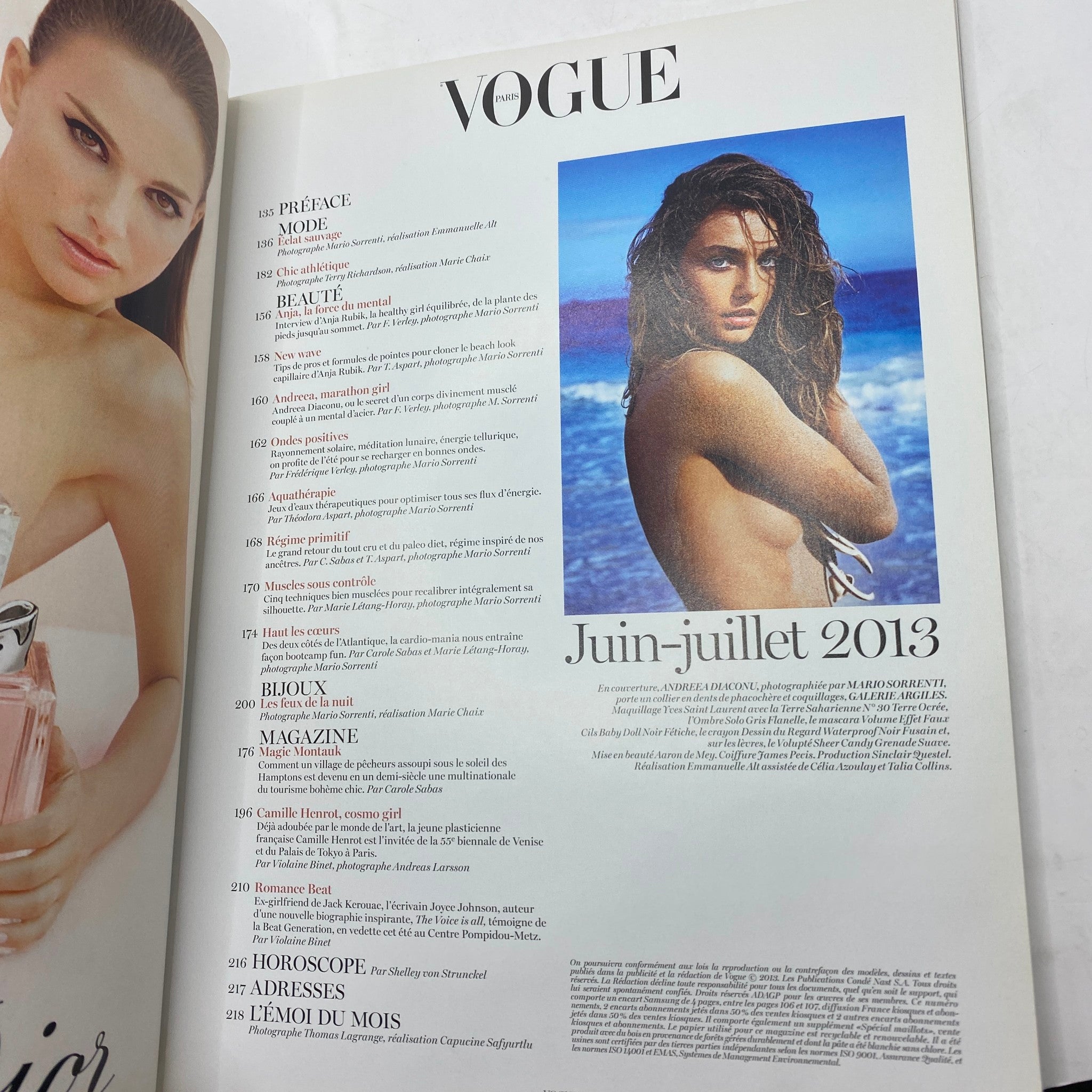 Vogue Paris Magazine June - July 2013 Andreea Diaconu by Mario Sorrenti No Label