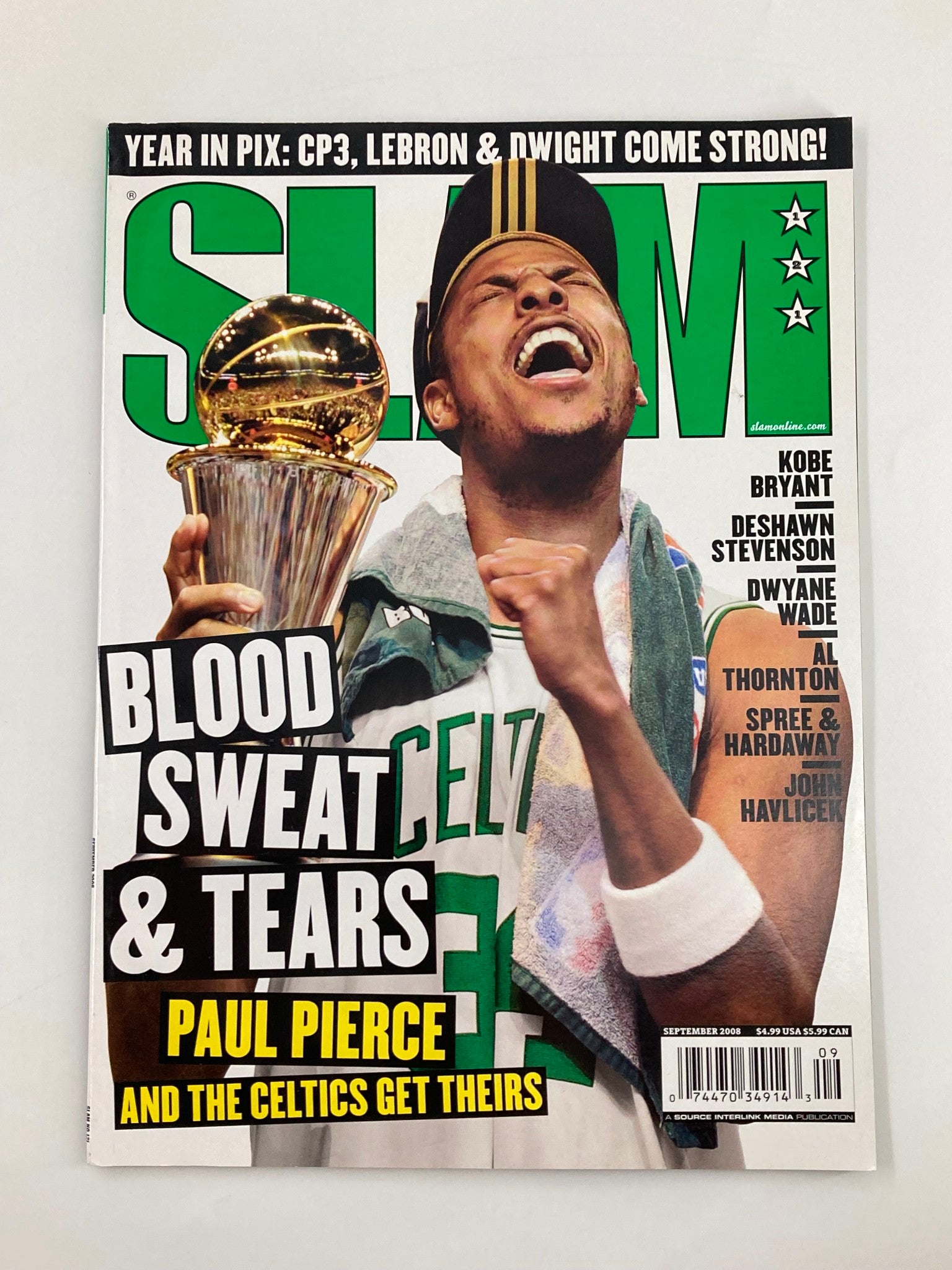 Slam Magazine September 2008 NBA Boston Celtics Paul Pierce w Poster No Label VG