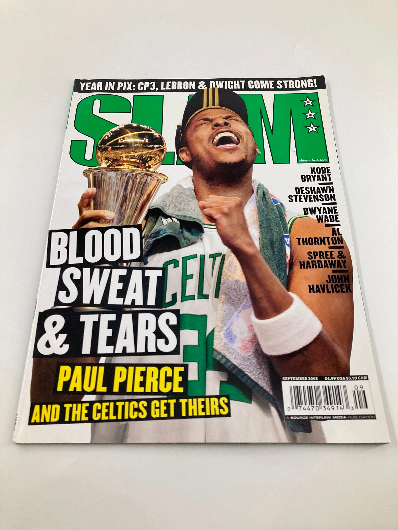 Slam Magazine September 2008 NBA Boston Celtics Paul Pierce w Poster No Label VG