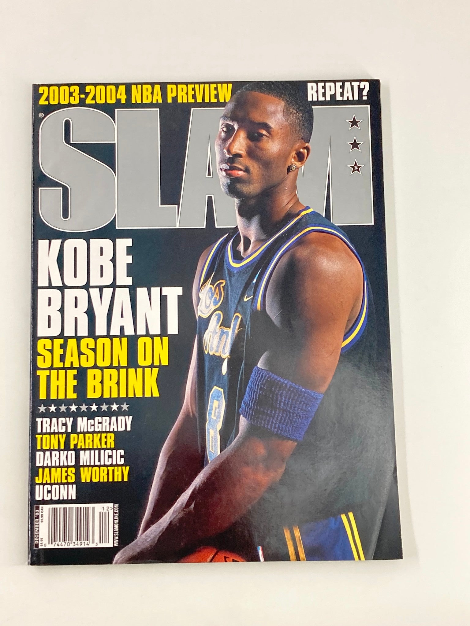 Slam Magazine December 2003 NBA Los Angeles Lakers Kobe Bryant w Poster No Label