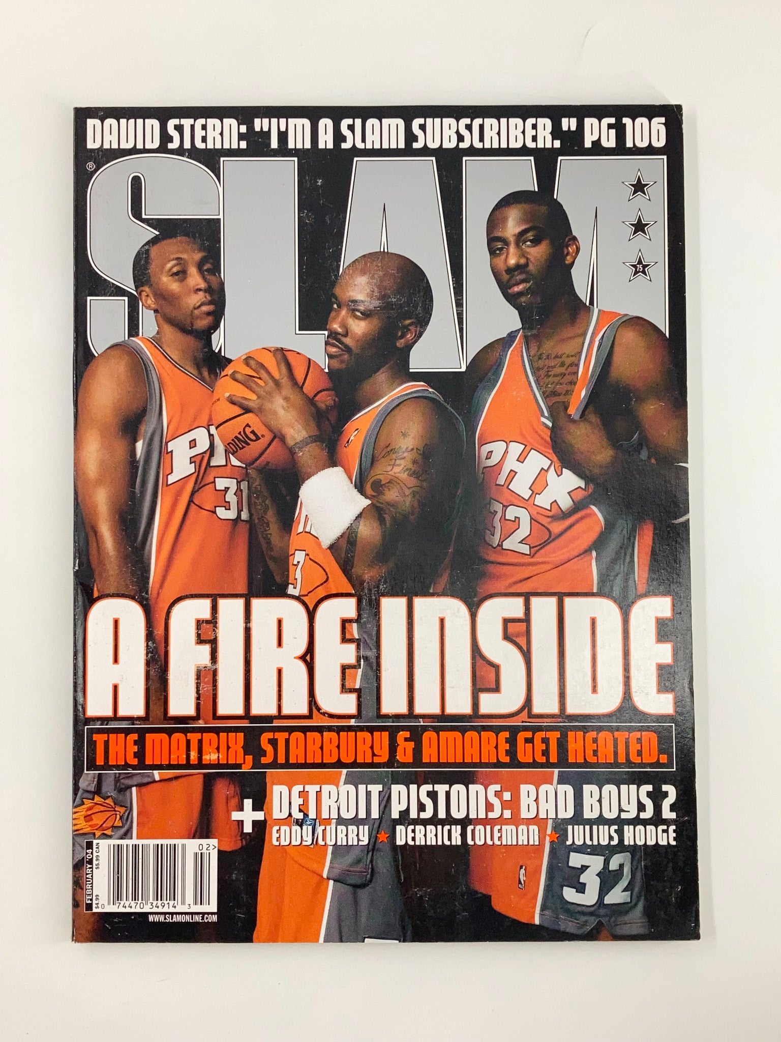 Slam Magazine February 2004 Amar'e Stoudemire, Shawn Marion w Poster No Label