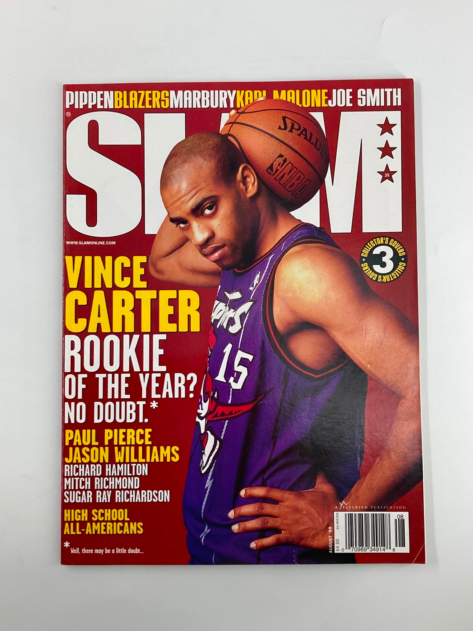 Cover of Slam Magazine, August 1999, featuring Vince Carter of the NBA Toronto Raptors