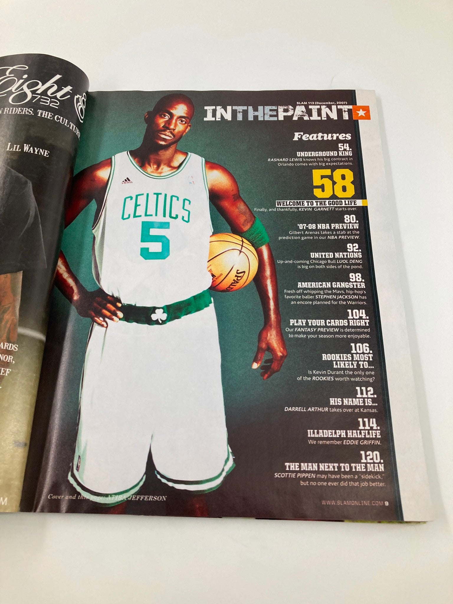 Slam Magazine December 2007 NBA Boston Celtics Kevin Garnett w Poster No Label