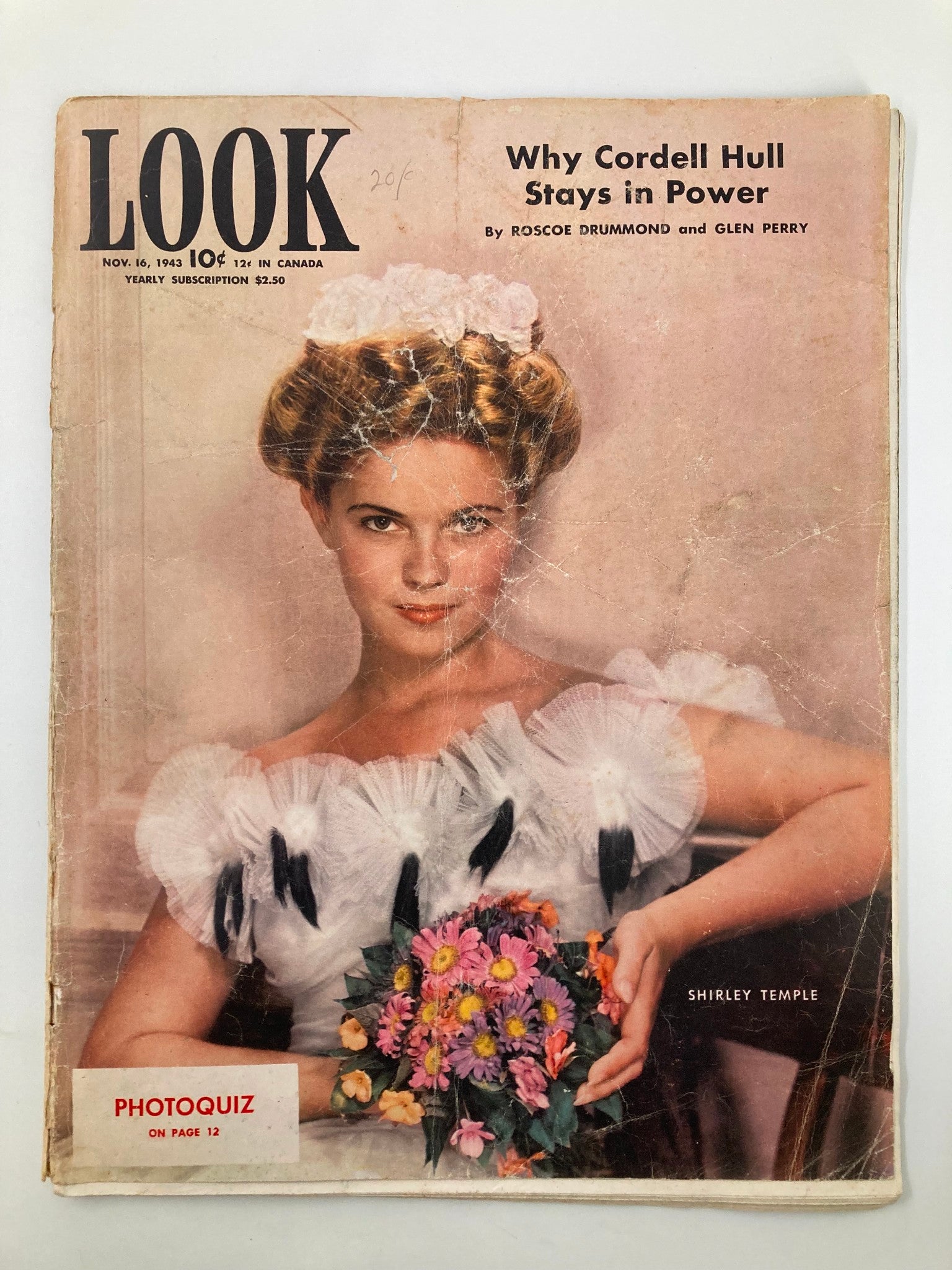 VTG Look Magazine November 16 1943 Shirley Temple and Photoquiz No Label