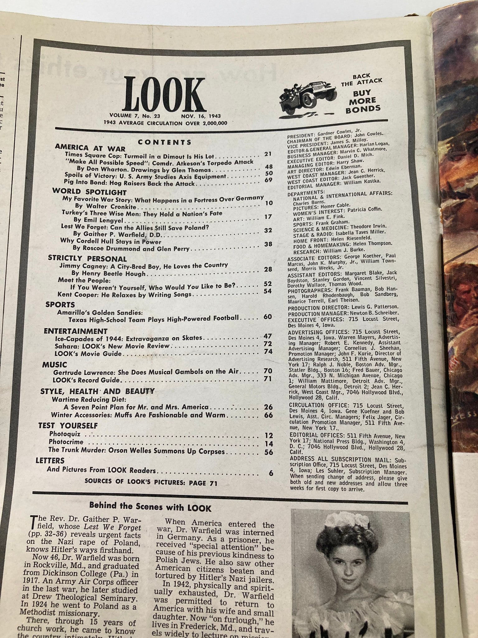 VTG Look Magazine November 16 1943 Shirley Temple and Photoquiz No Label