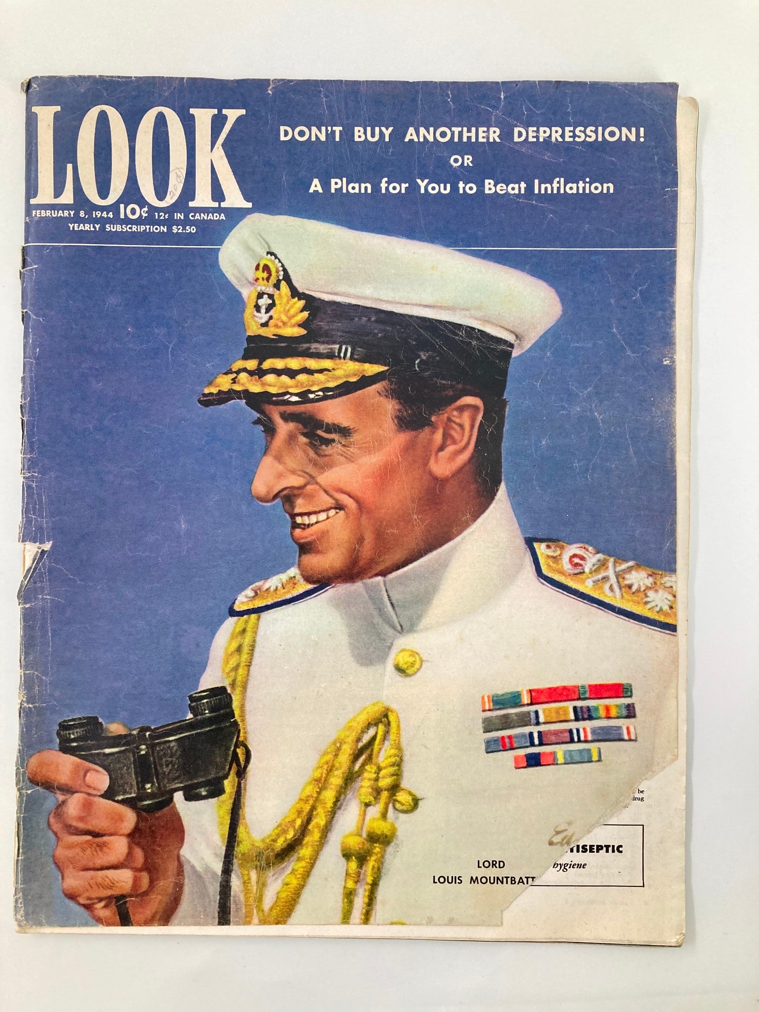 VTG Look Magazine February 8 1944 Picture of Lord Louis Mountbatten No Label