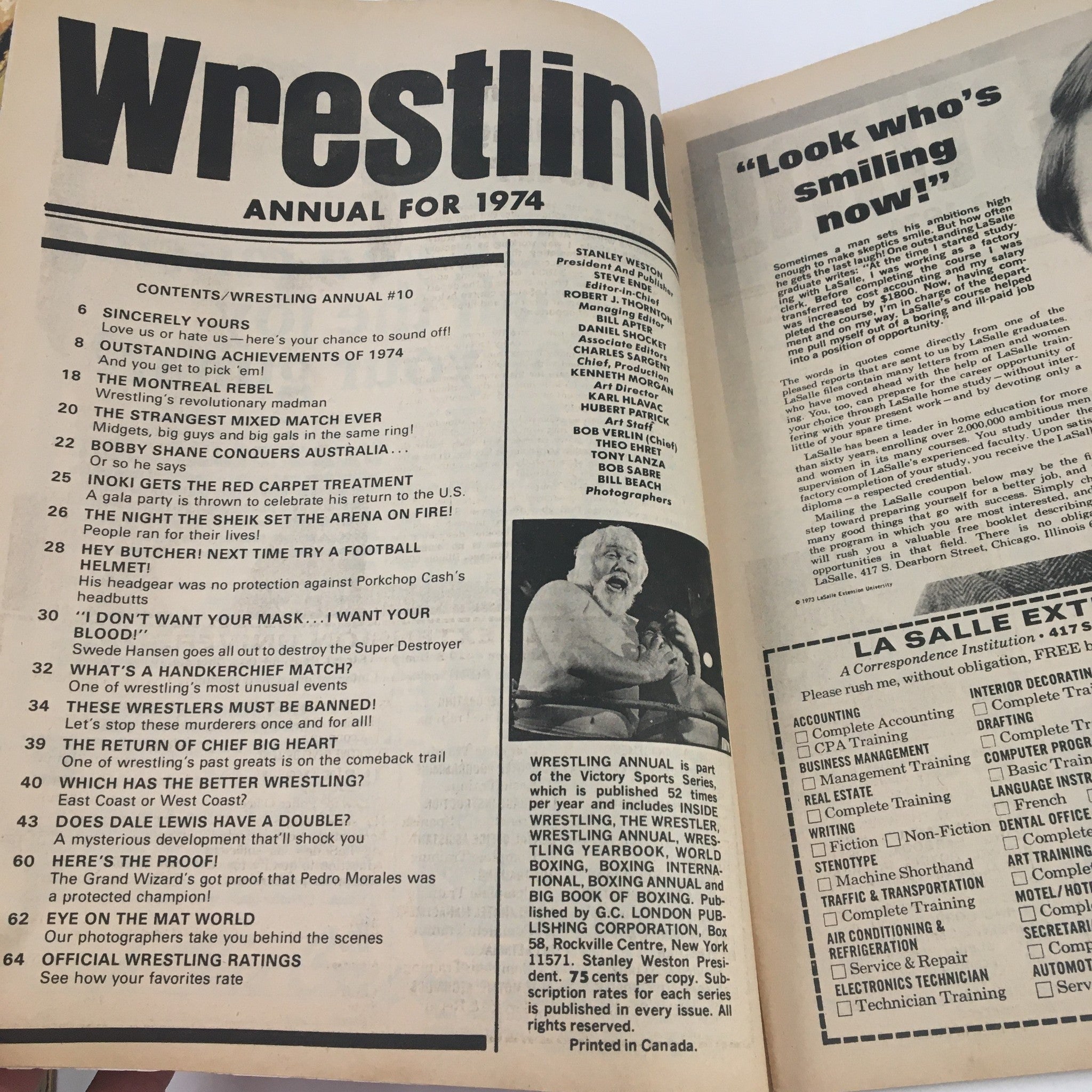 Wrestling Annual for 1974 #10 Bobby Shane & Swede Hansen, No Label