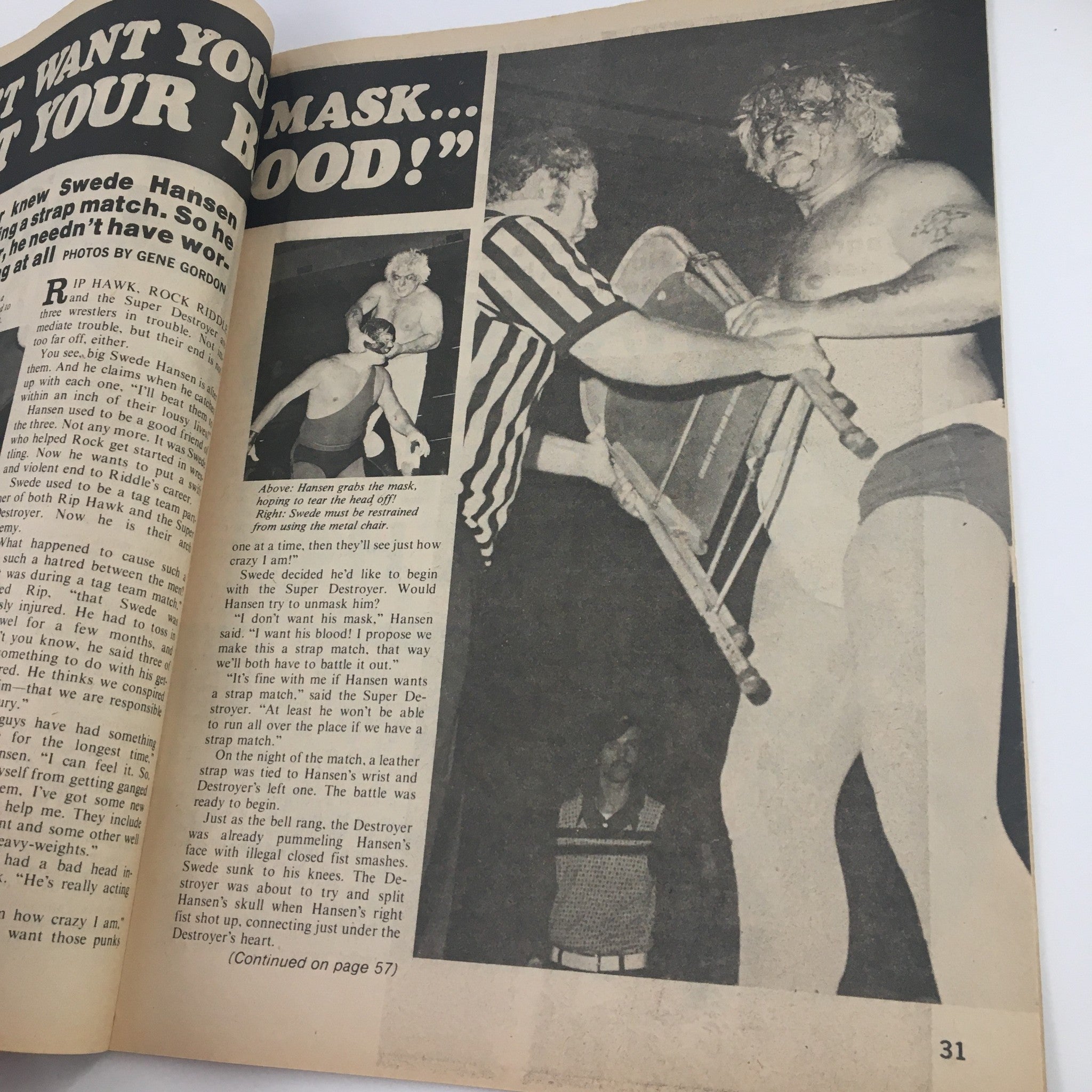 Wrestling Annual for 1974 #10 Bobby Shane & Swede Hansen, No Label