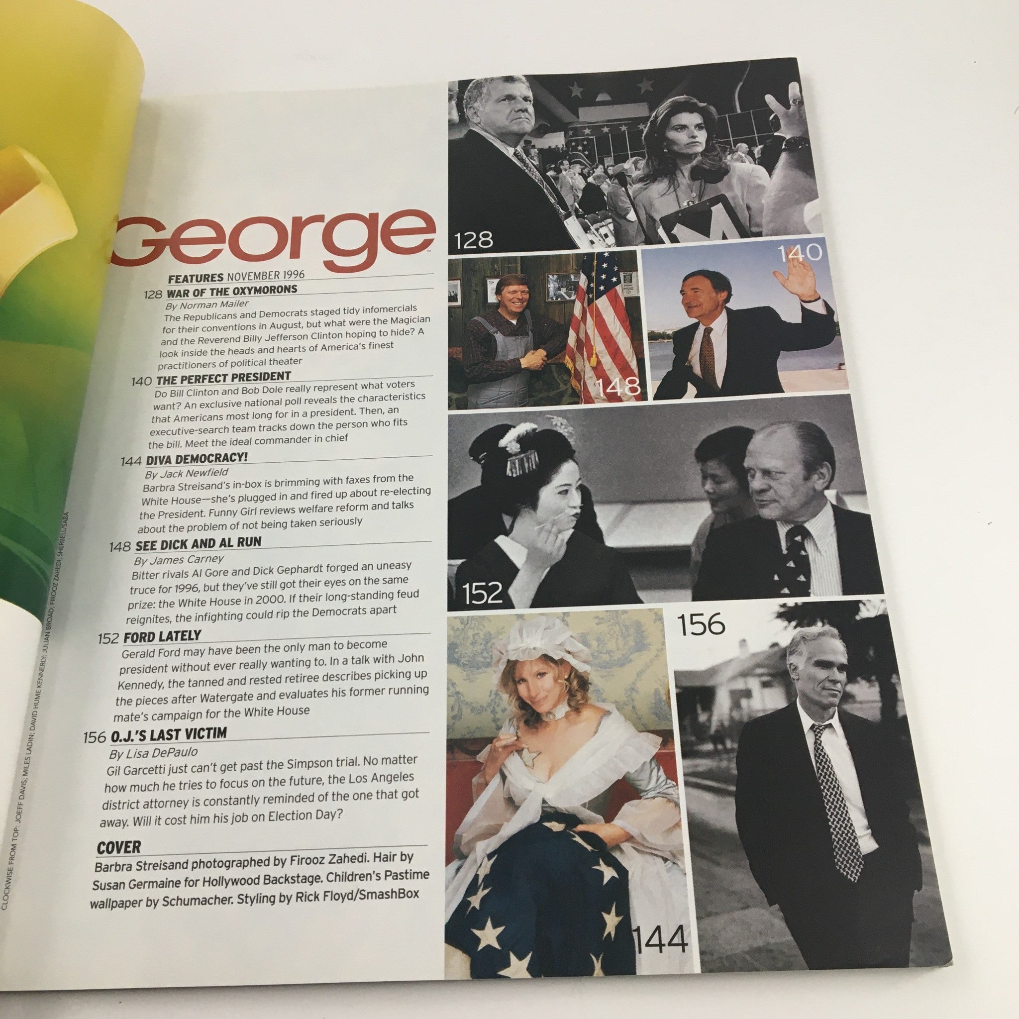 George Magazine November 1996 Barbra Streisand, Donna Rice & Ross Perot No Label