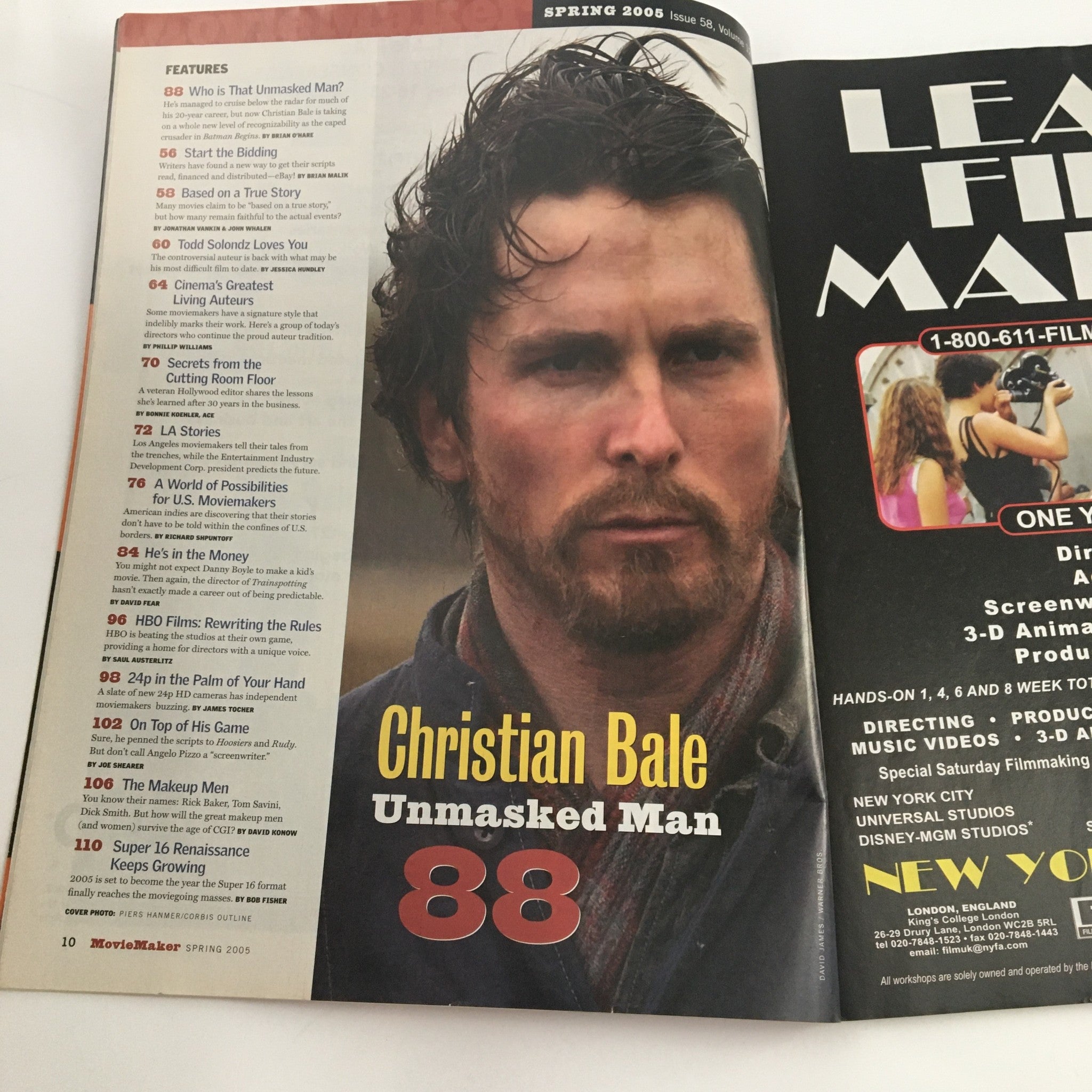 Movie Maker Magazine Spring 2005 Christian Bale Batman Unmasked, No Label