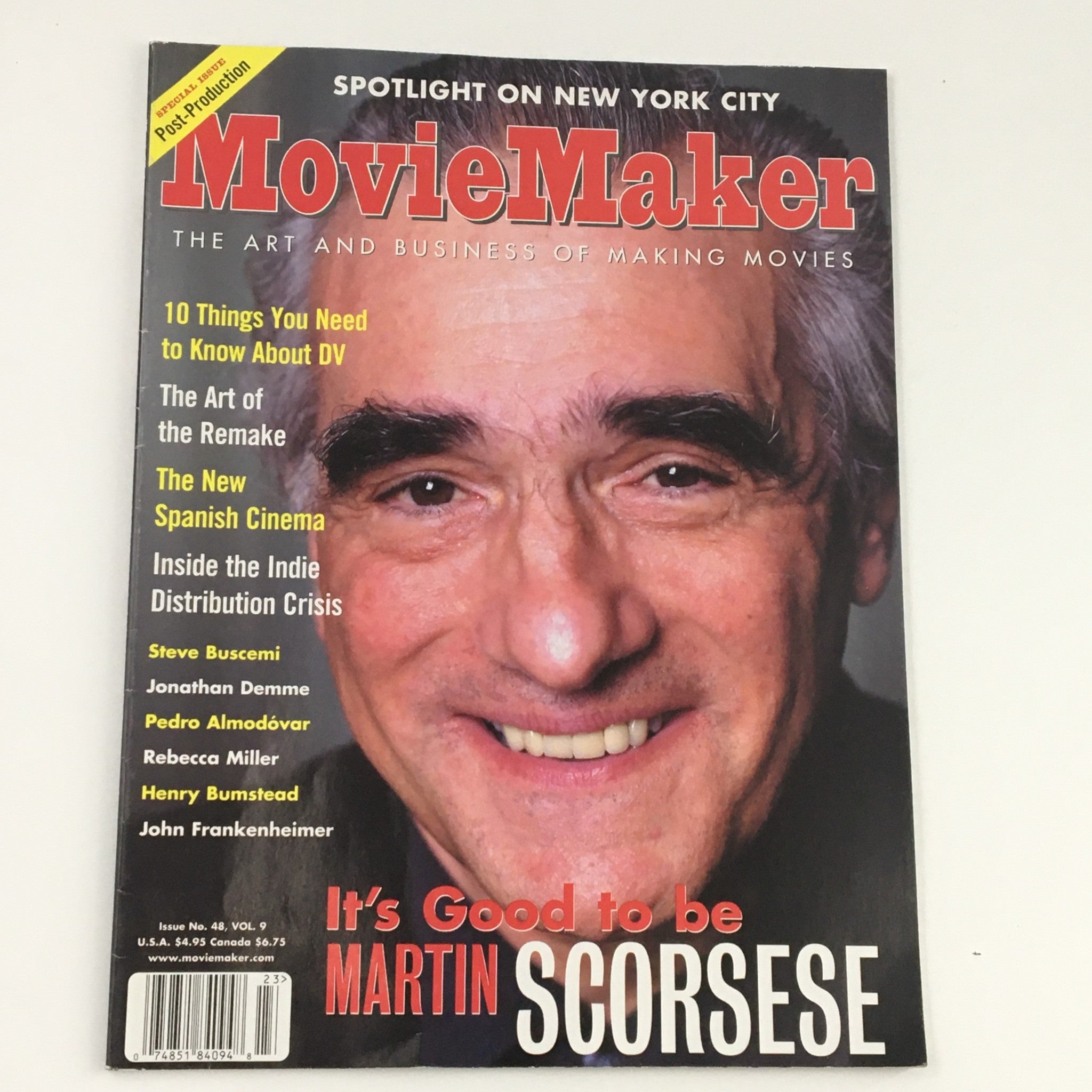 Movie Maker Magazine Fall 2002 Martin Scorsse & Robin Holland, No Label VG