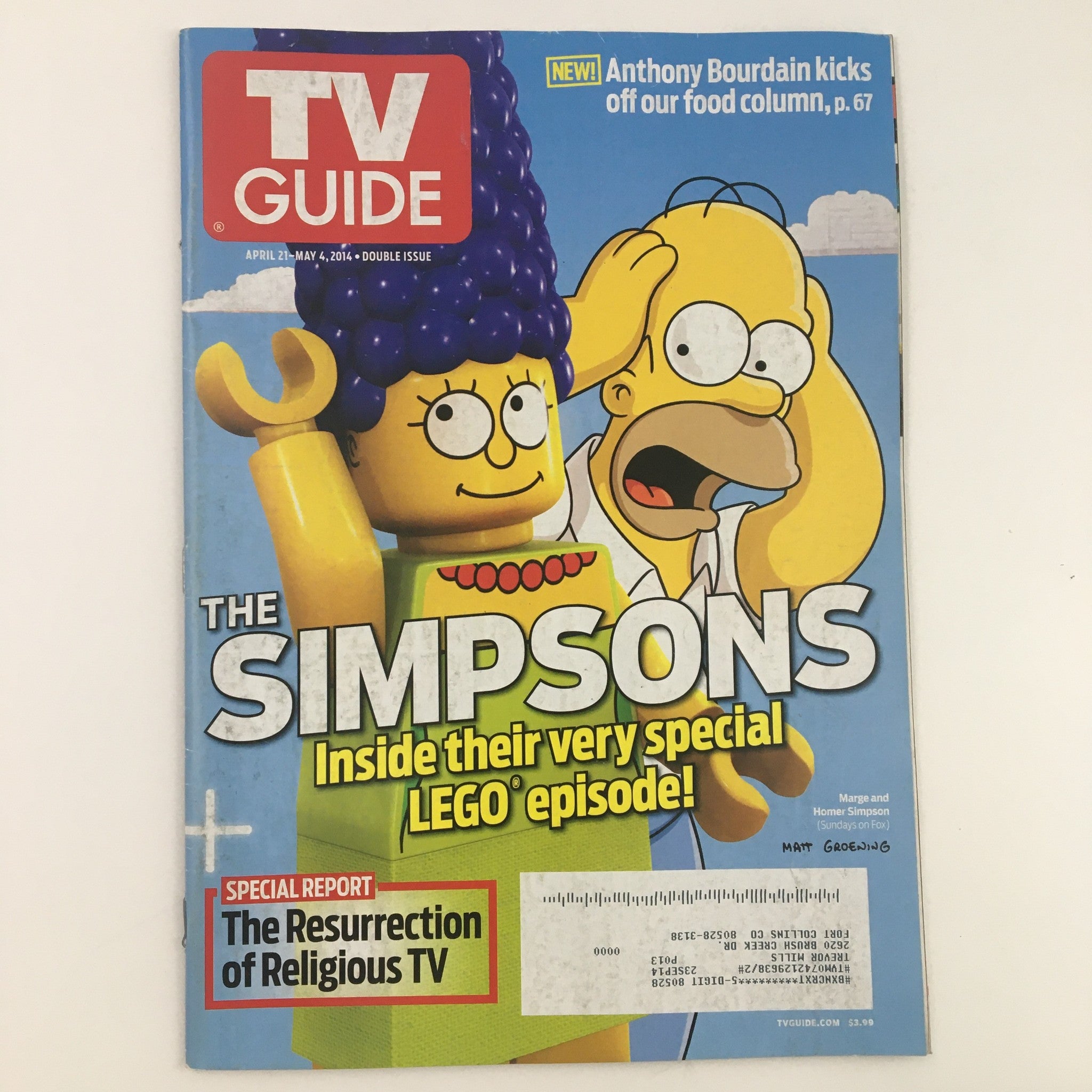 TV Guide Magazine April 21 2014 The Simpsons Very Special Lego Episode