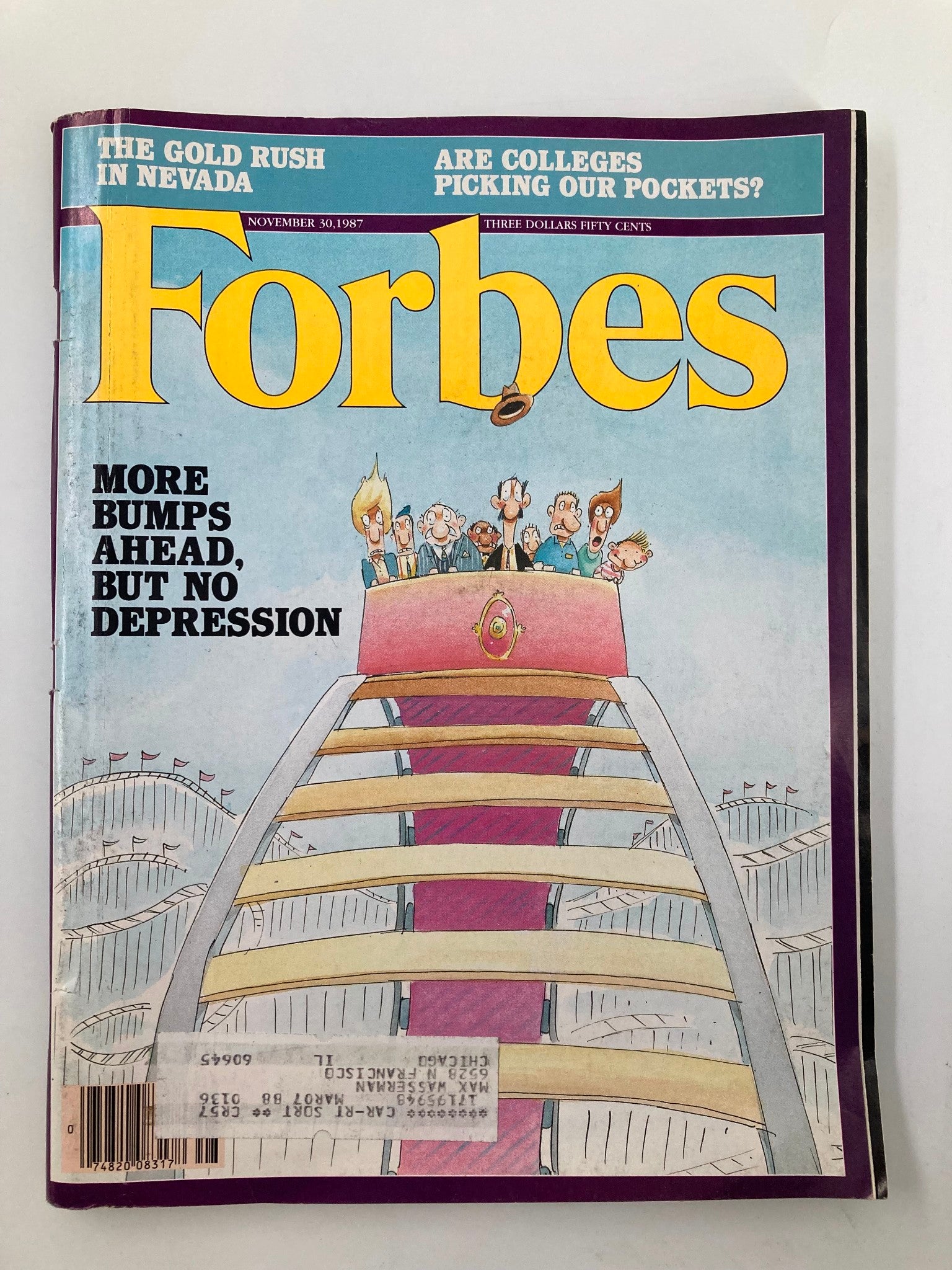 VTG Forbes Magazine November 30 1987 More Bumps Ahead But No Depression