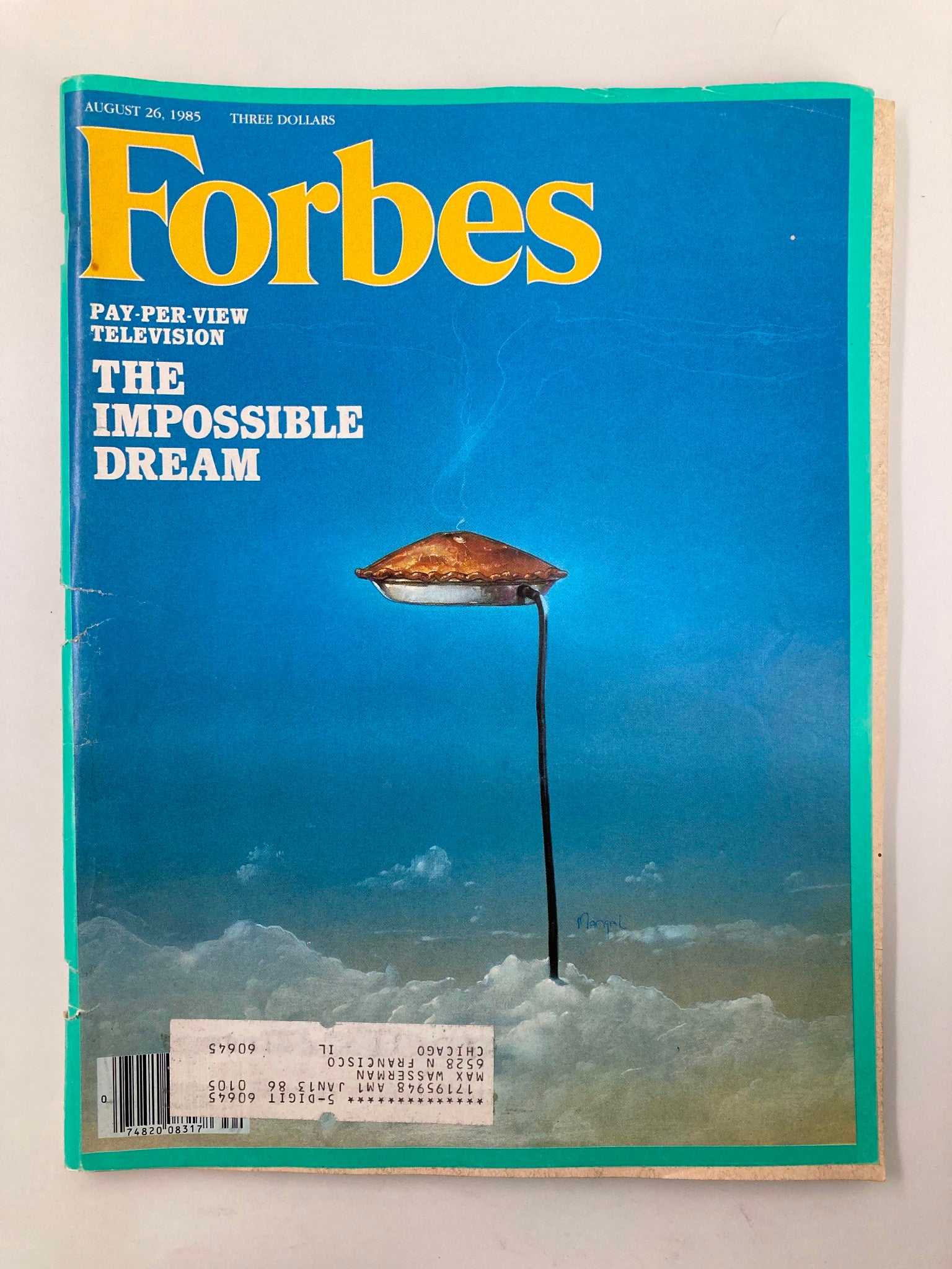 VTG Forbes Magazine August 26 1985 Pay-Per-View Television The Impossible Dream