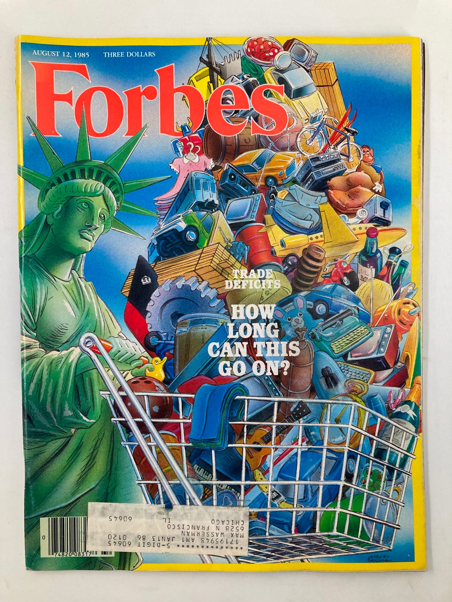 VTG Forbes Magazine August 12 1985 Trade Deficits How Long Can This Go On?