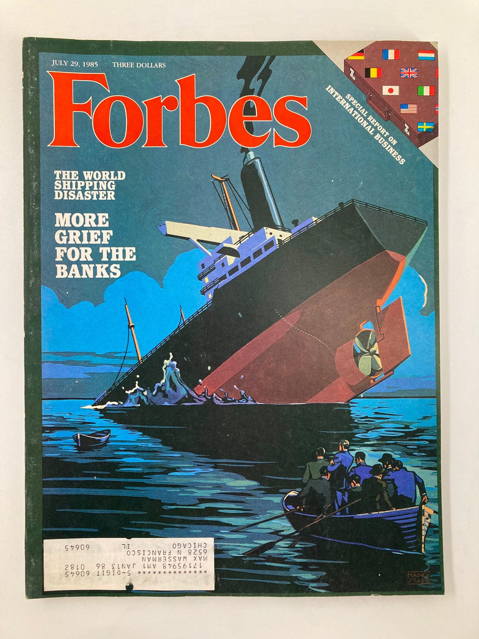 VTG Forbes Magazine July 29 1985 World Shipping Disaster More Grief for Banks