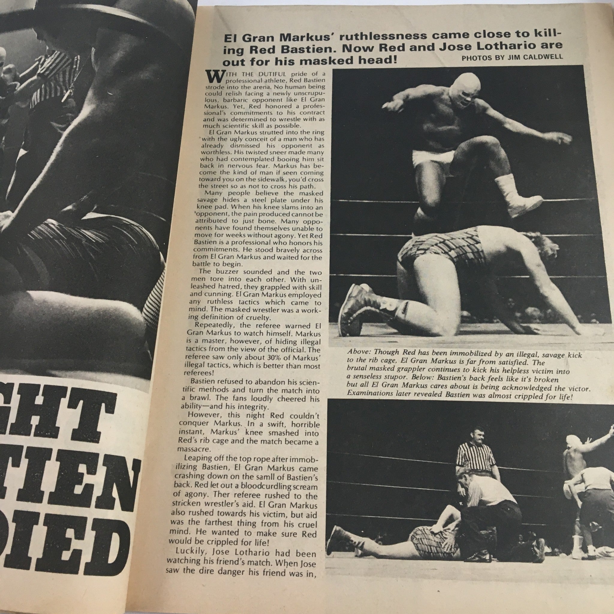 The Wrestler Magazine March 1975 Pampero Firpo Loses to John Tolos No Label