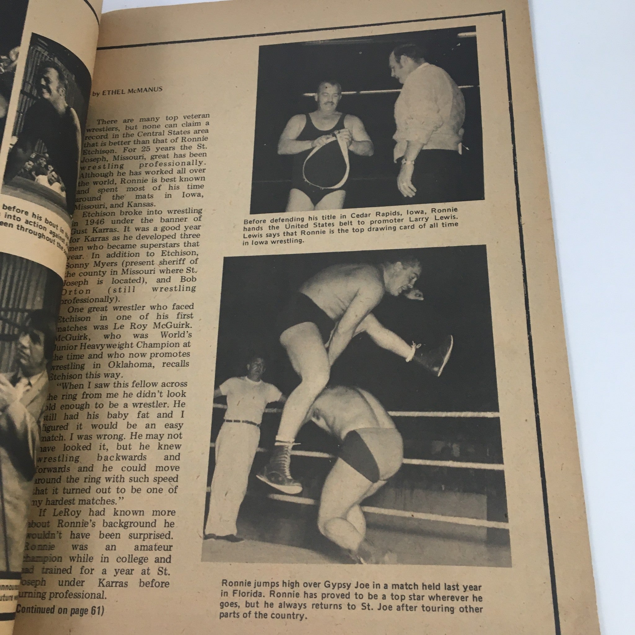 Wrestling Monthly Magazine October 1971 Fred Blassie & Ronnie Etchison No Label