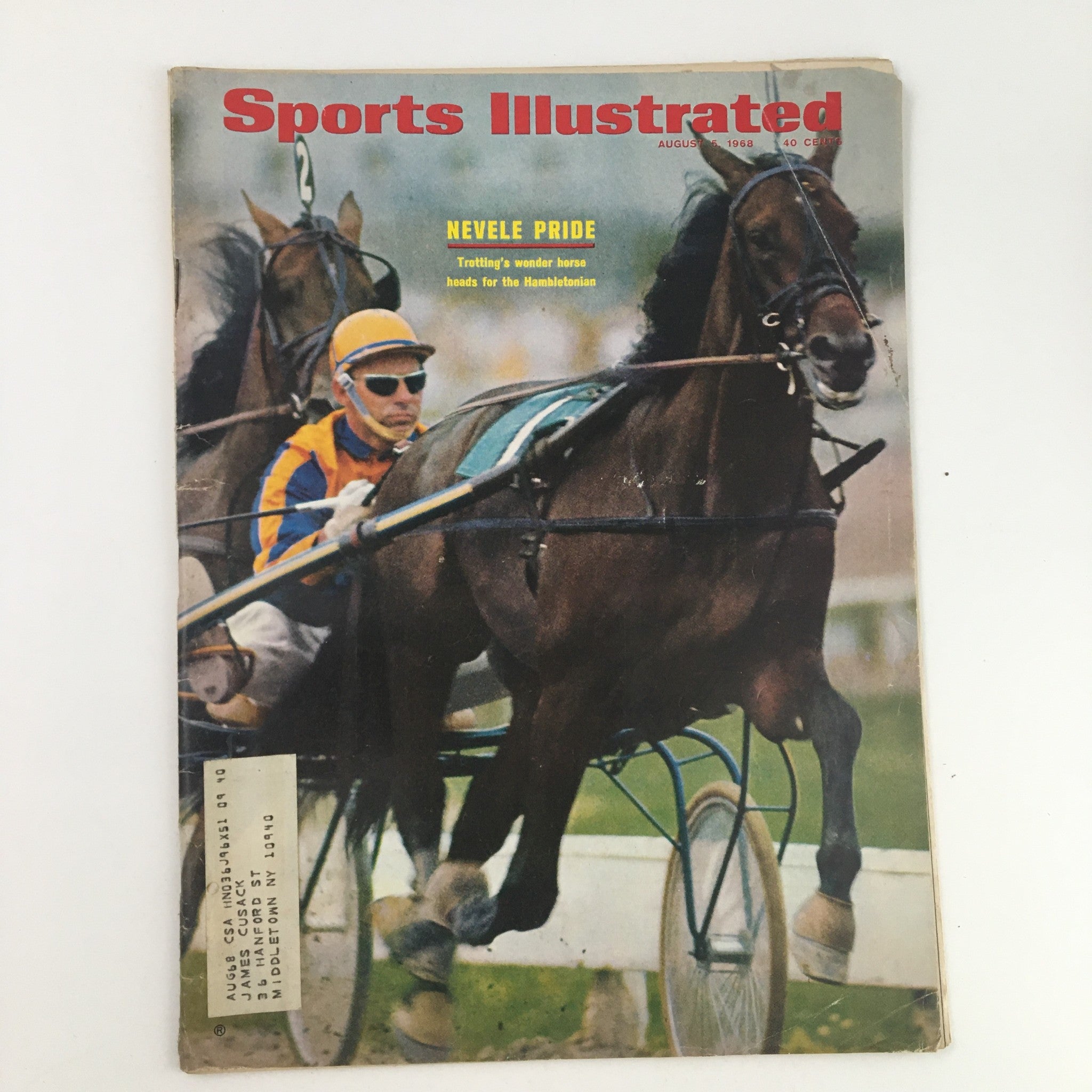 Sports Illustrated Magazine August 5 1968 Harness Racehorse Nevele Pride