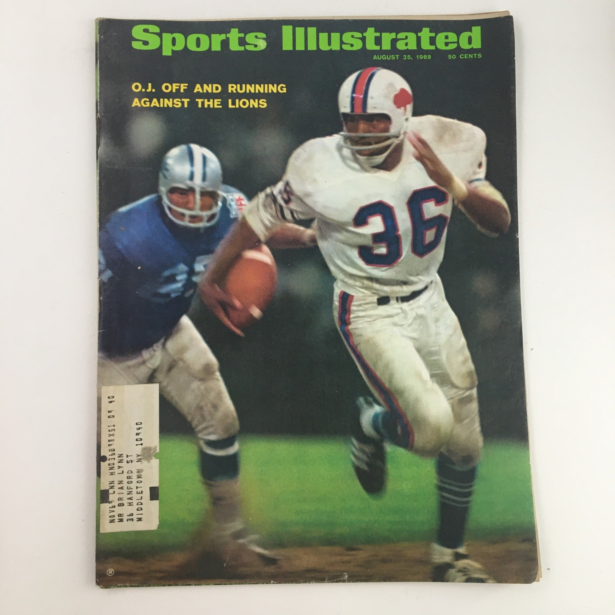 Sports Illustrated Magazine August 25 1969 O.J. Simpson & Running Against Lions