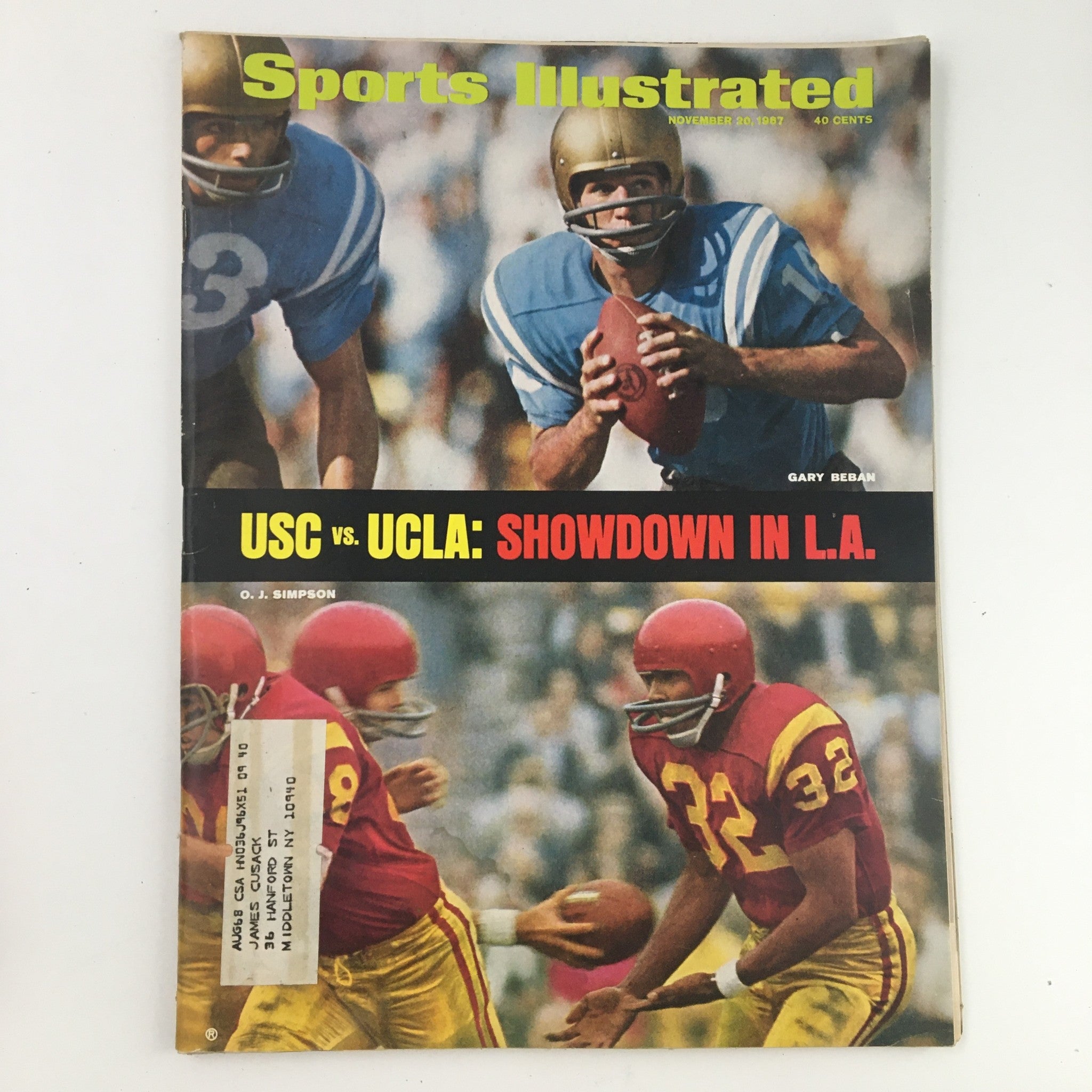 Sports Illustrated Magazine November 20 1967 Gary Beban vs O.J. Simpson Showdown