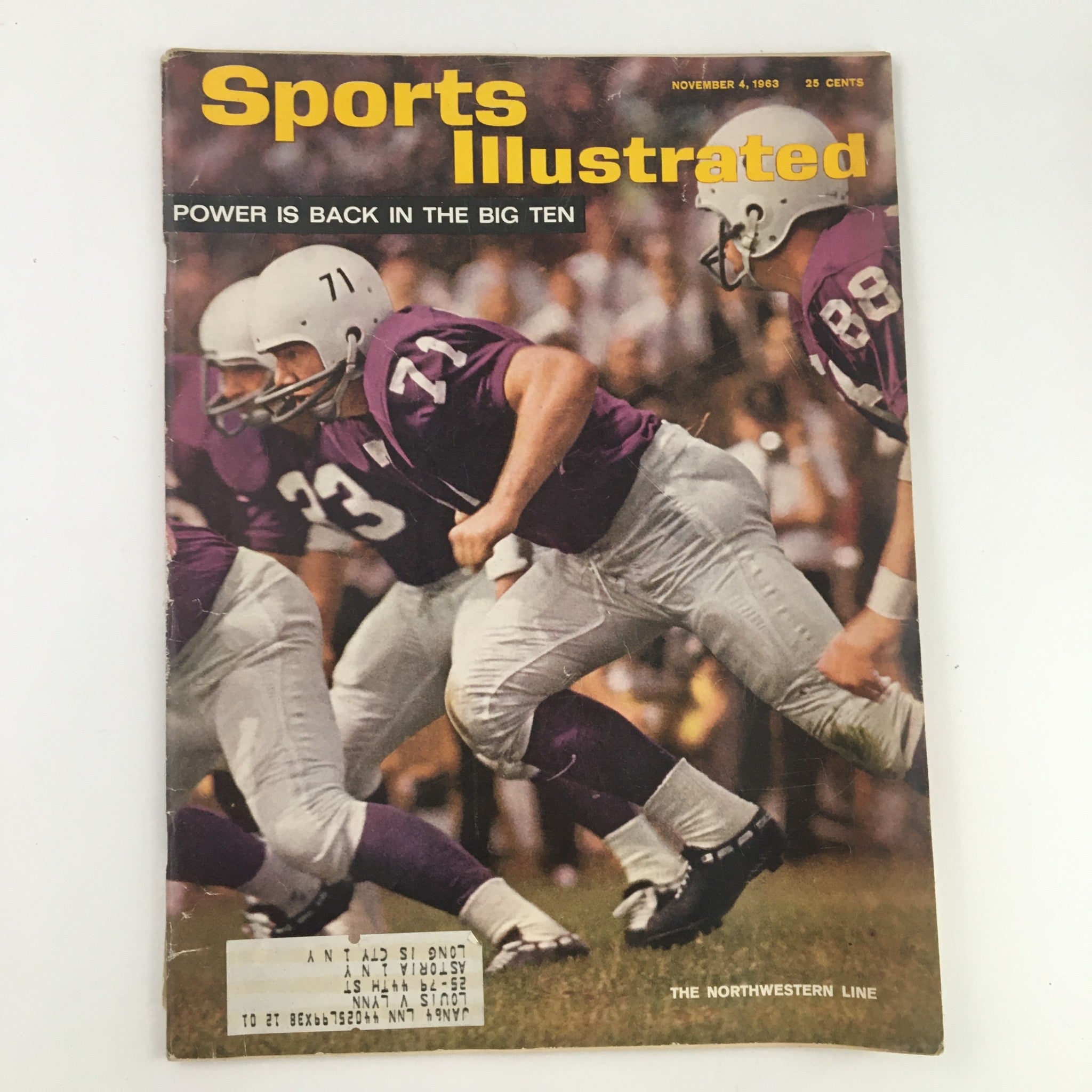 Sports Illustrated Magazine November 4 1963 The Northwestern Line Football