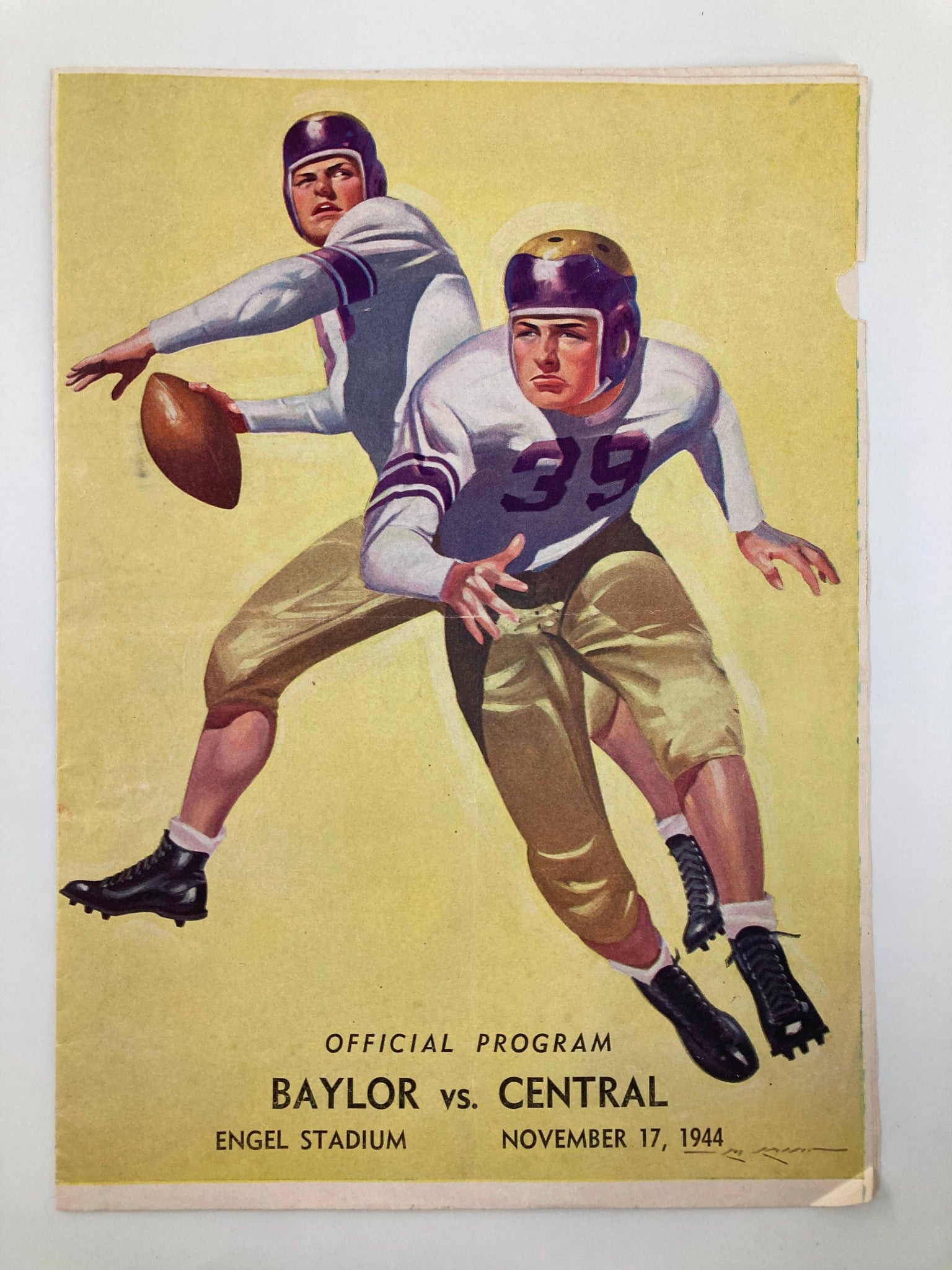 1944 NCAA Football Mary Hardin-Baylor vs North Central Official Program