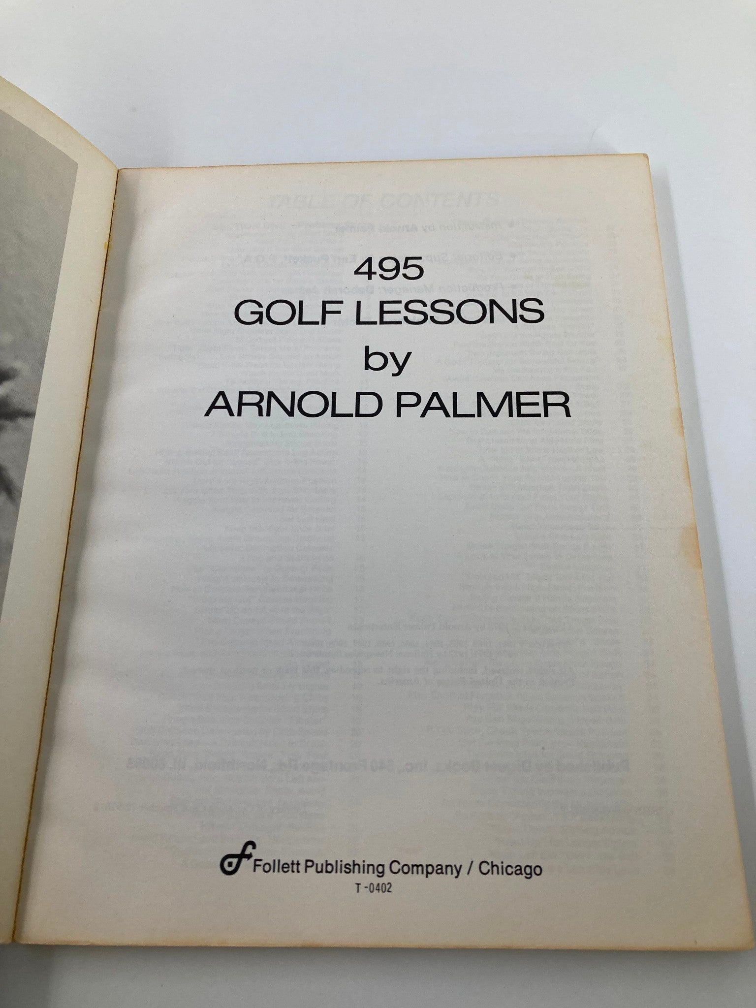 1975 The 495 Golf Lessons Book by Arnold Palmer