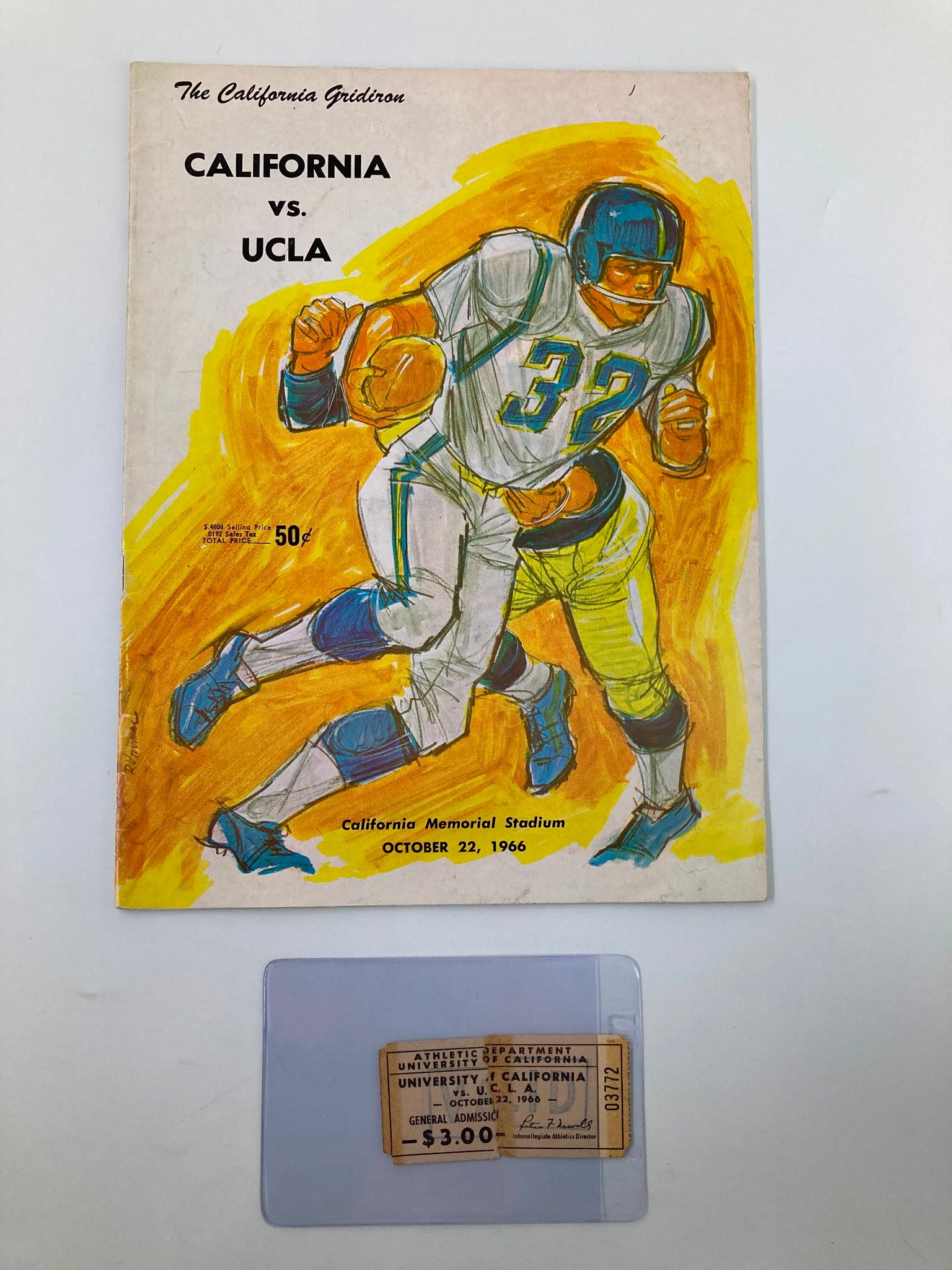 1966 NCAA Football California Golden Bears vs UCLA Bruins Official Program