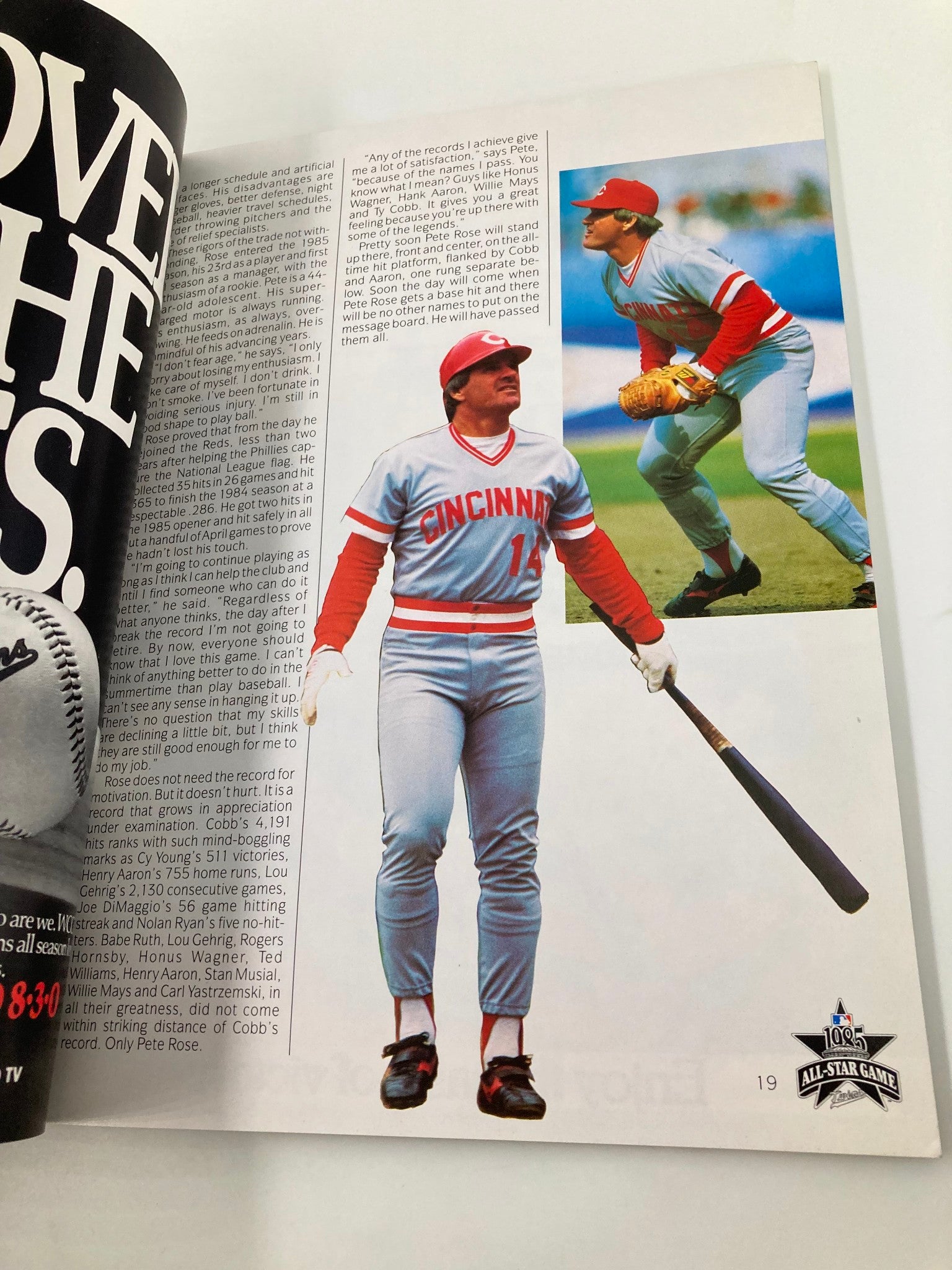 1985 MLB All-Star Game Cincinnati Reds Pete Rose Official Program