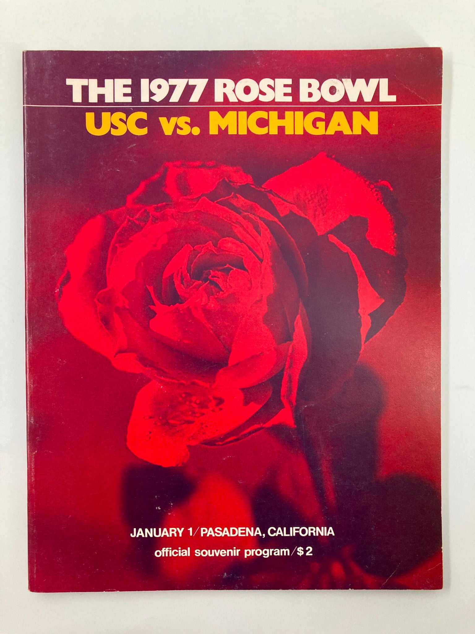 1977 Rose Bowl Football USC Trojans vs Michigan Wolverines Official Program