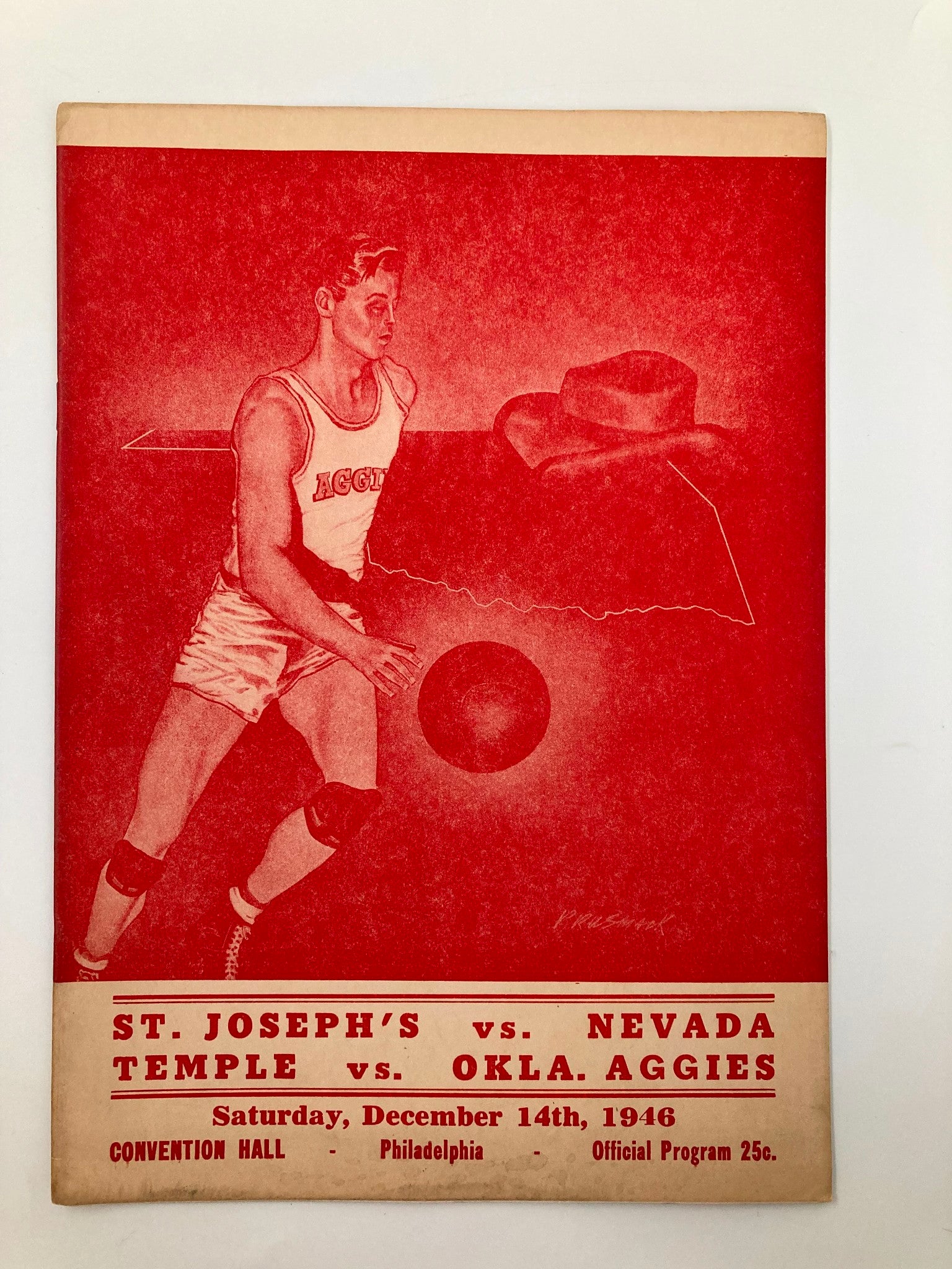 1946 NCAA Basketball St. Joseph's Hawks vs Nevada Wolf Pack Official Program