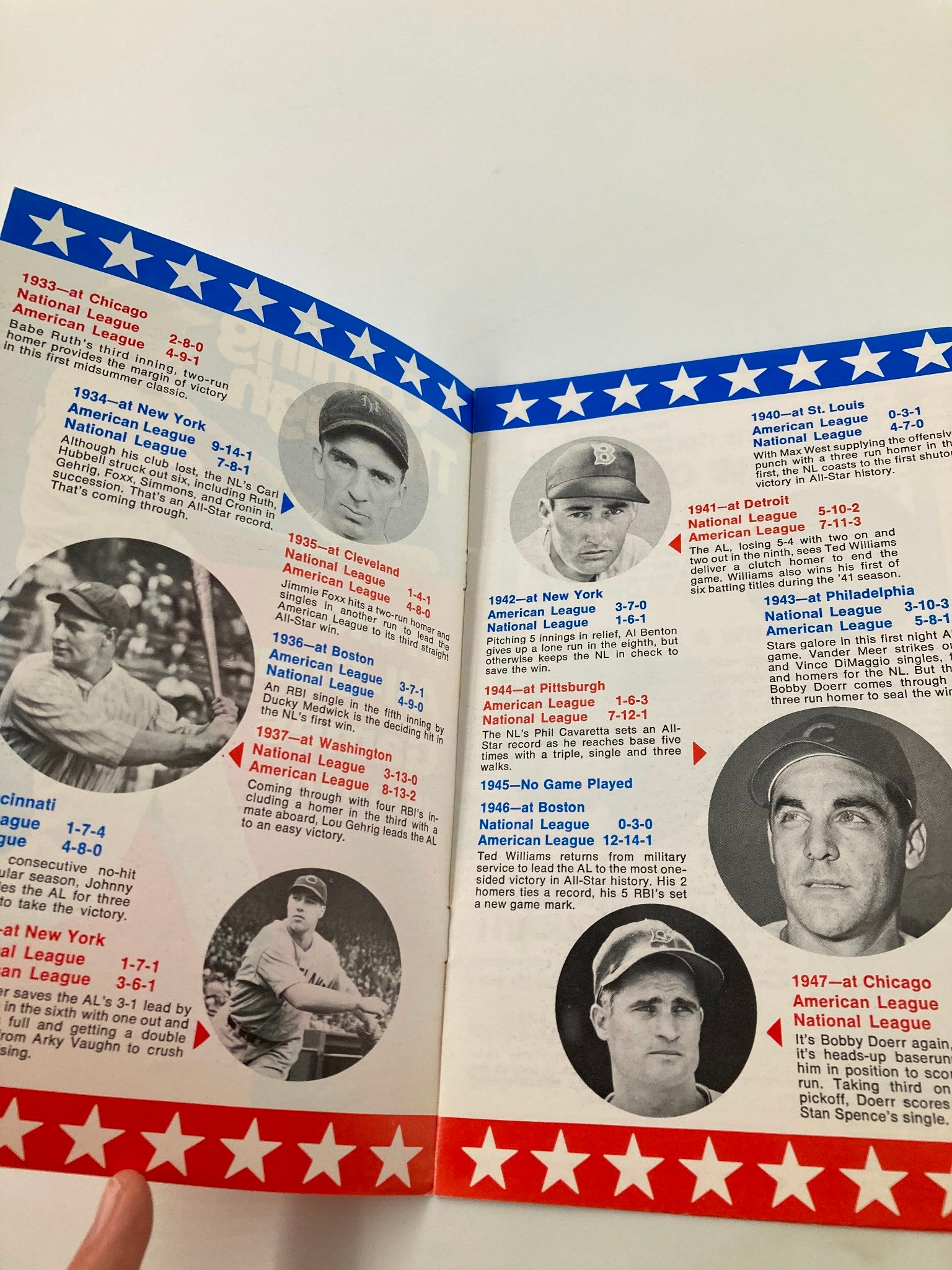 1933-1970 MLB Coming Through All-Star Games National League and American League