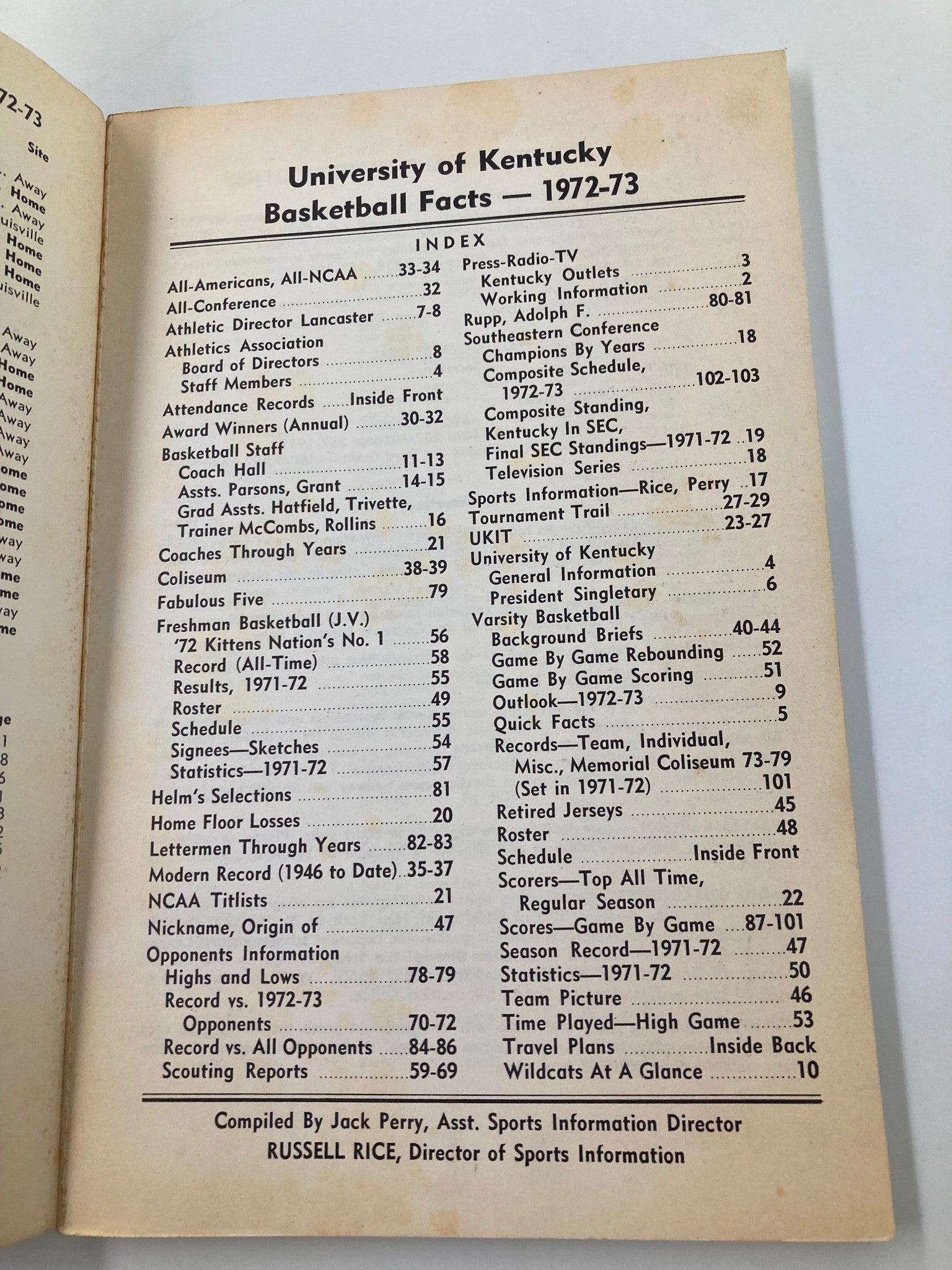 1972-1973 NCAA University of Kentucky Basketball Facts