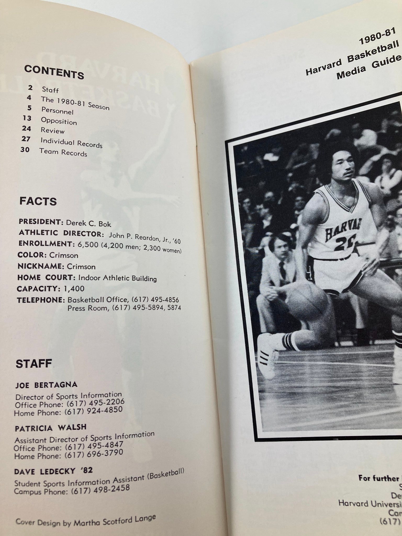 1980-1981 NCAA Harvard Crimson Basketball Official Media Guide