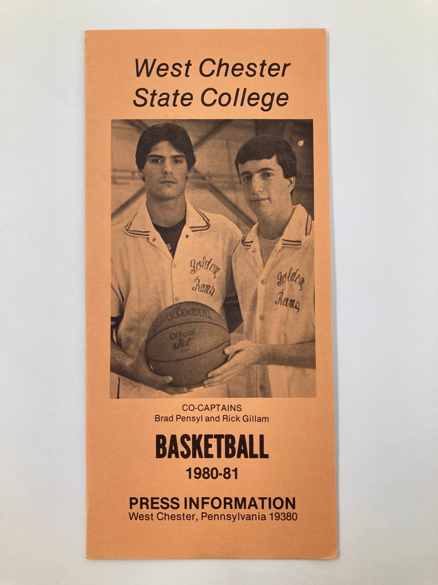 1980-1981 NCAA West Chester Golden Rams Index Basketball Press Information