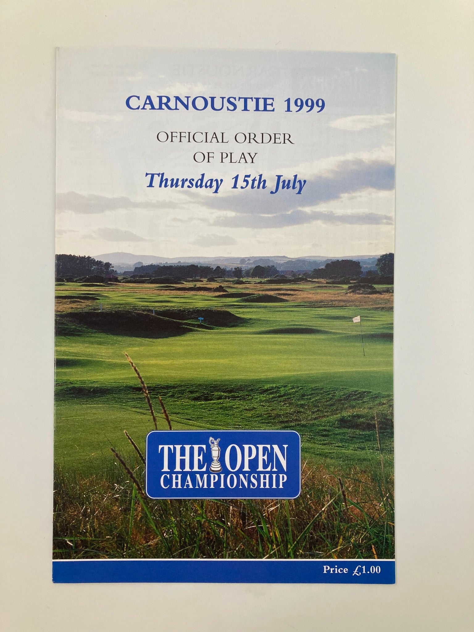 July 15 1999 Carnoustie Order of the Play The Open Championship Golf VG