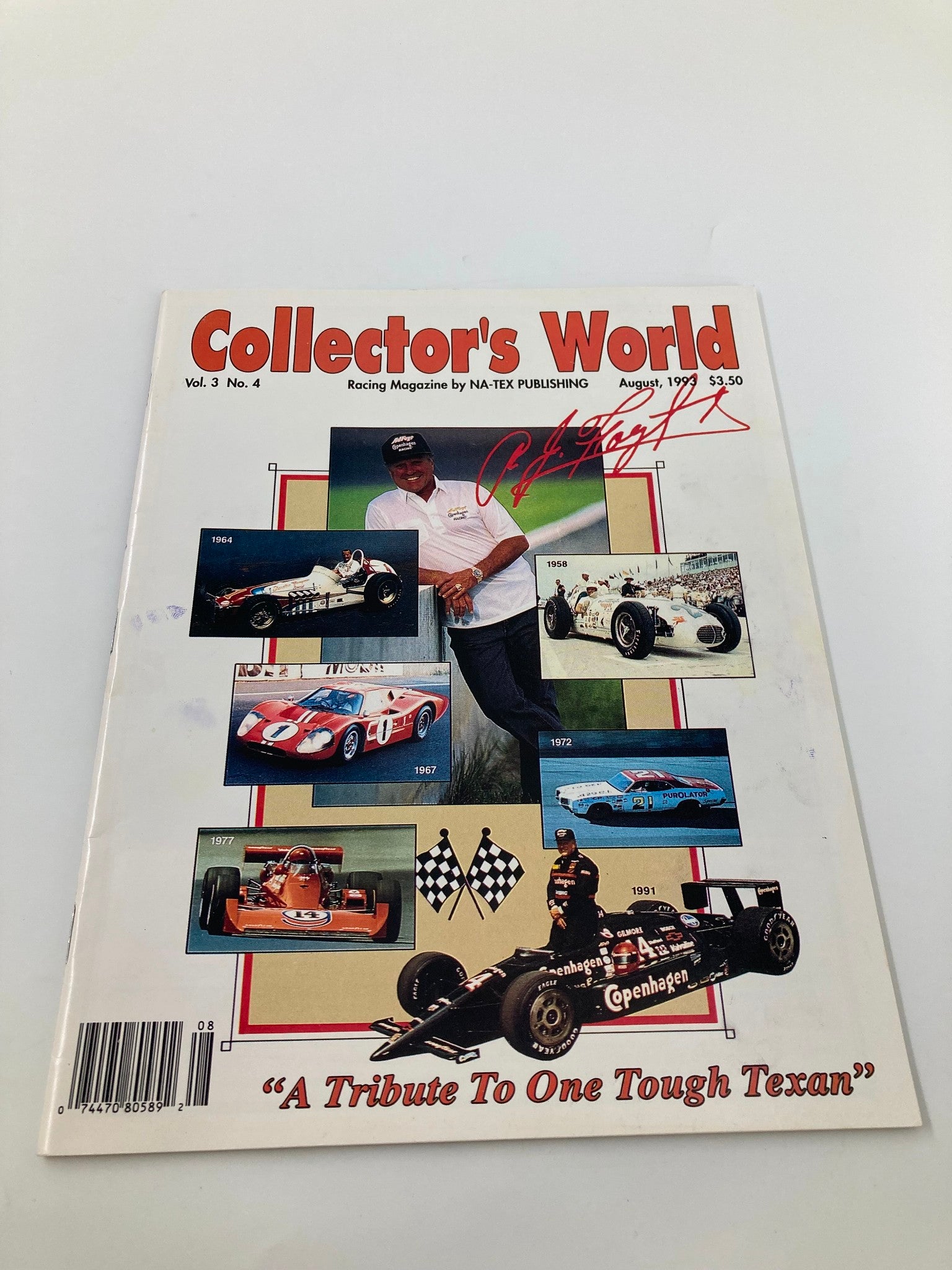 Collector's World Racing Magazine August 1993 Vol 3 #4 AJ Foyt Tribute No Label