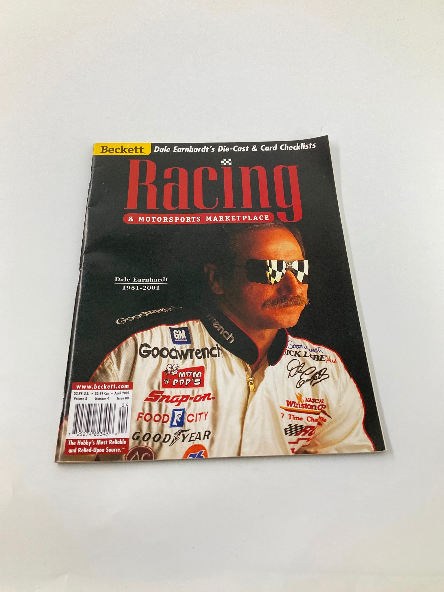 Beckett Racing & Motorsports Marketplace April 2001 Dale Earnhardt No Label VG