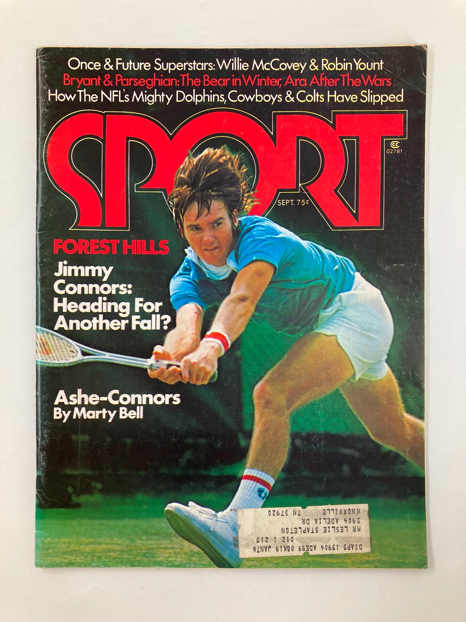 VTG Sport Magazine September 1975 Jimmy Connors Heading For Another Fall