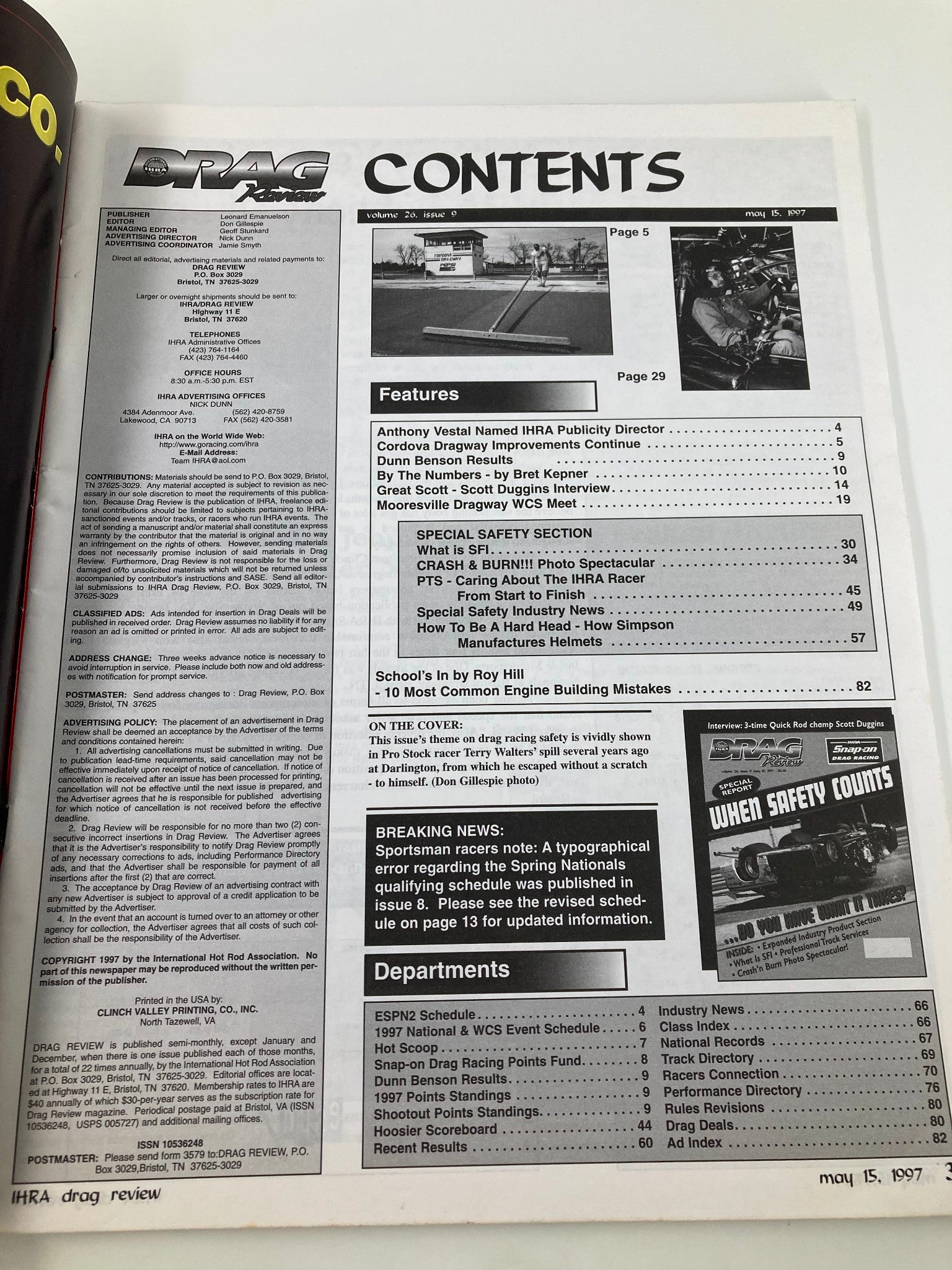 IHRA Drag Review Magazine May 15 1997 3-Time Quick Rod Champ Scott Duggins