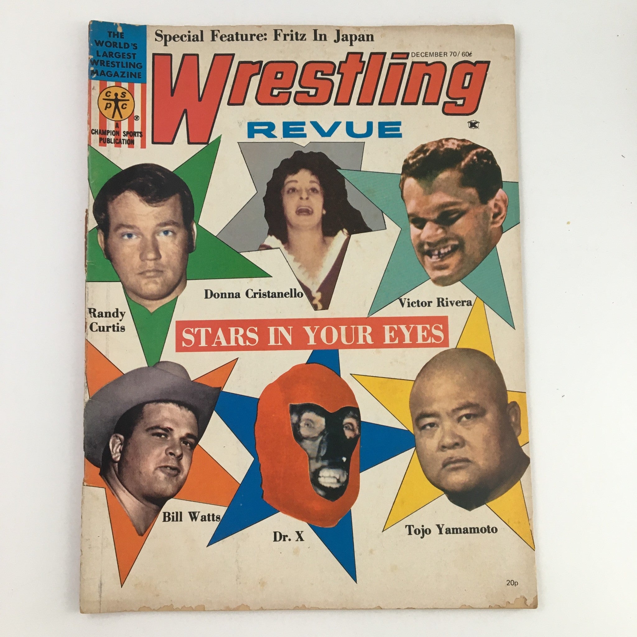 Wrestling Revue Magazine December 1970 Randy Curtis & Tojo Yamamoto, No Label