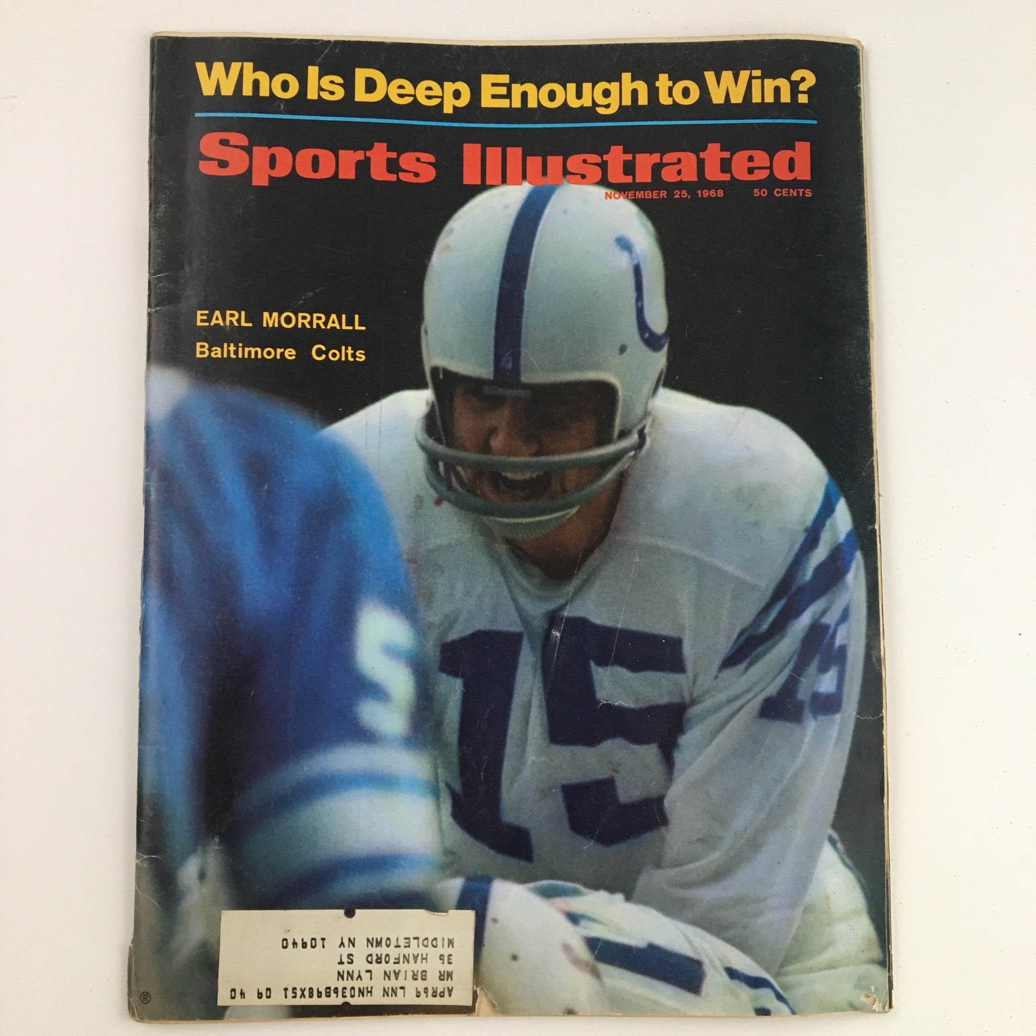 Sports Illustrated Magazine November 25 1968 Baltimore Colts' Earl Morrall