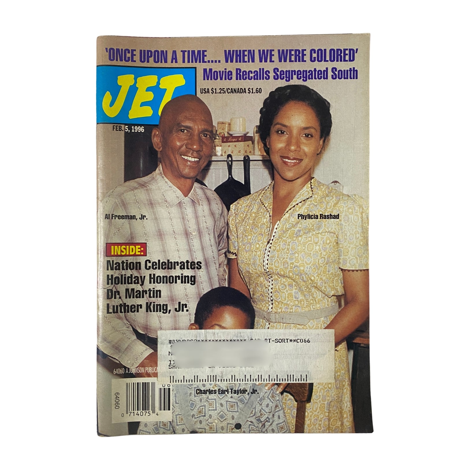 Cover of Jet Magazine February 5, 1996 featuring Al Freeman Jr. and Phylicia Rashad, highlighting their contributions to Black television and theater, Volume 89, No. 12.
