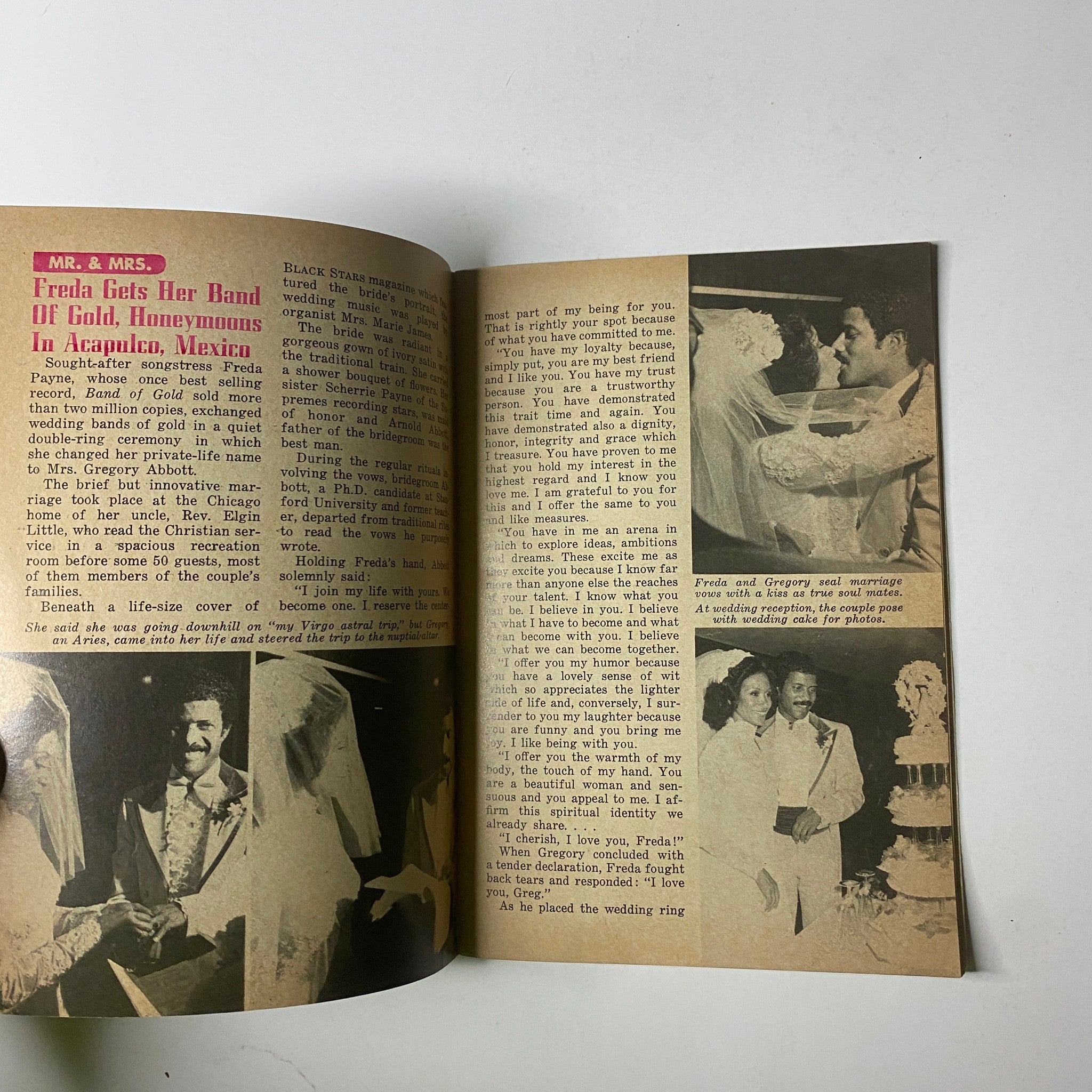 Article spread from Jet Magazine December 16, 1976, highlighting Mr. and Mrs. segment with wedding advice and real couple features, Vol. 51, No. 13.