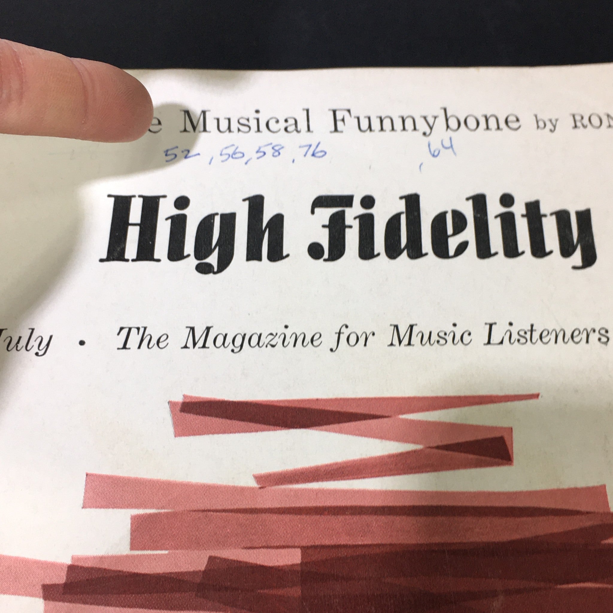 VTG High Fidelity Music Magazine July 1958 - The Musical Funnybone / Newsstand