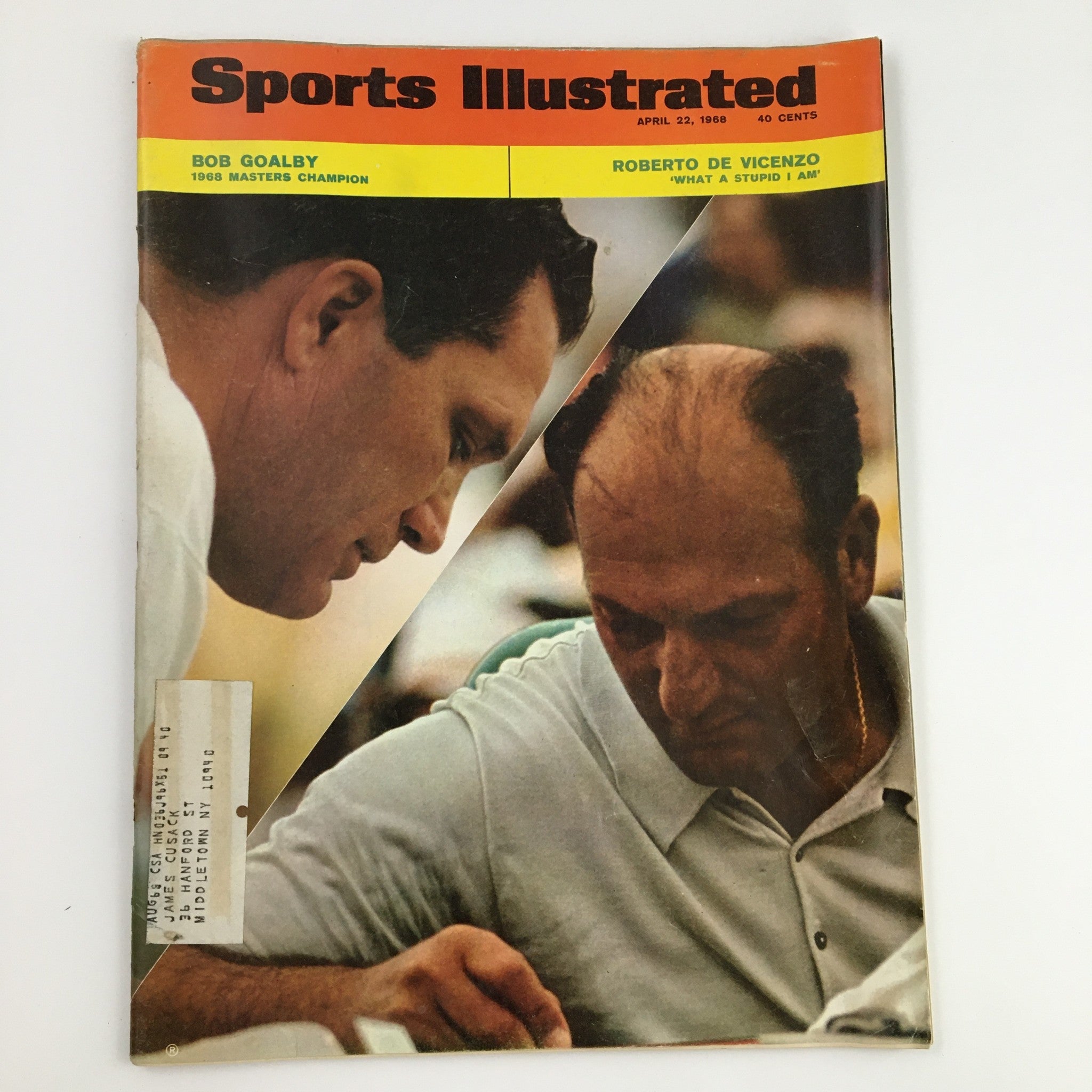 Sports Illustrated Magazine April 22 1968 Bob Goalby & Roberto De Vincenzo