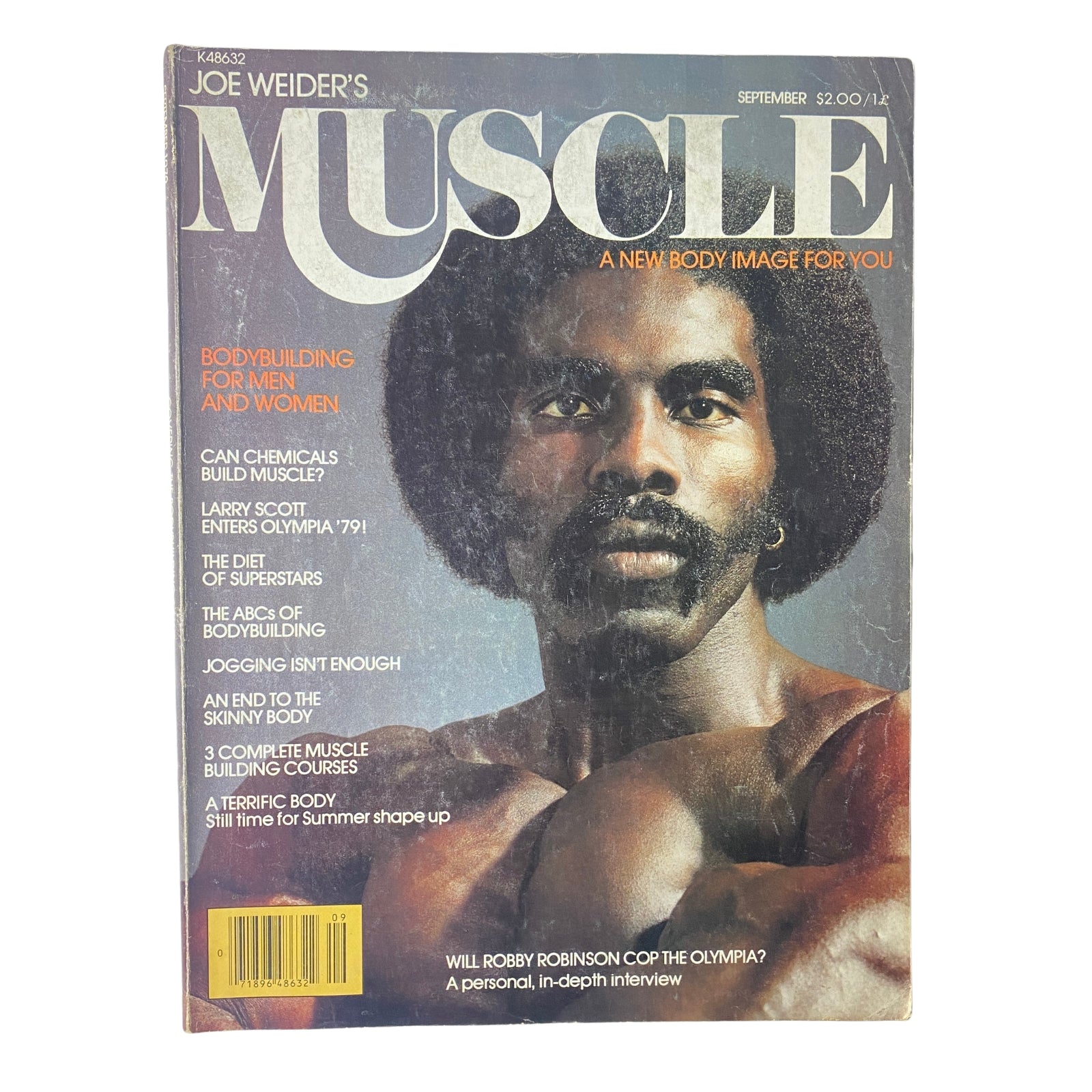 Joe Weider’s Muscle Builder Power Magazine August 1979 featuring Robby Robinson on the cover. The magazine highlights bodybuilding articles, training tips, and fitness insights relevant to the golden age of bodybuilding.